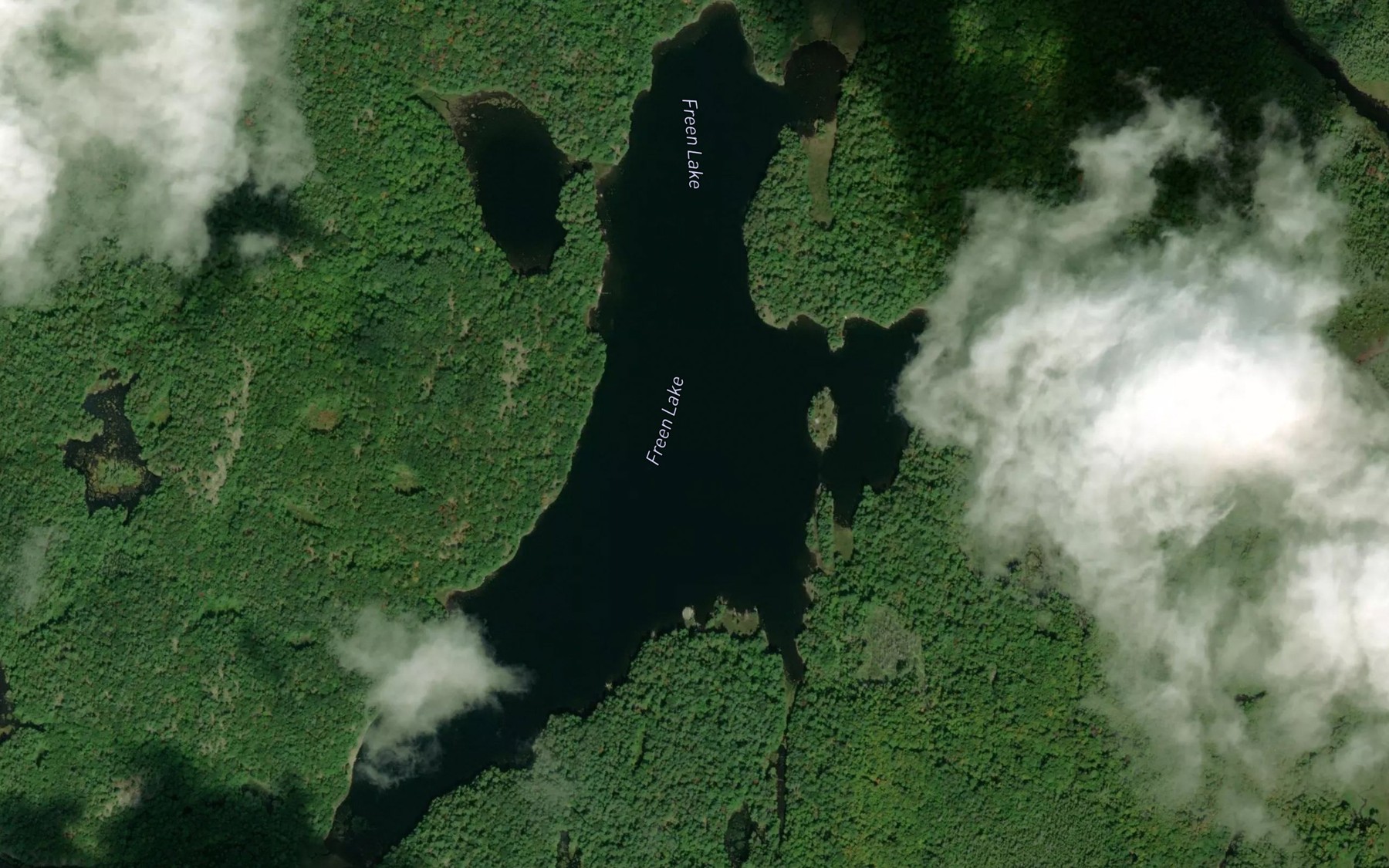 Satellite map of the Freen Lake