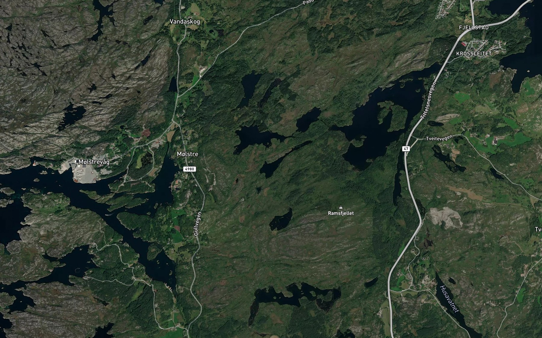 Satellite map of the Furevatnet