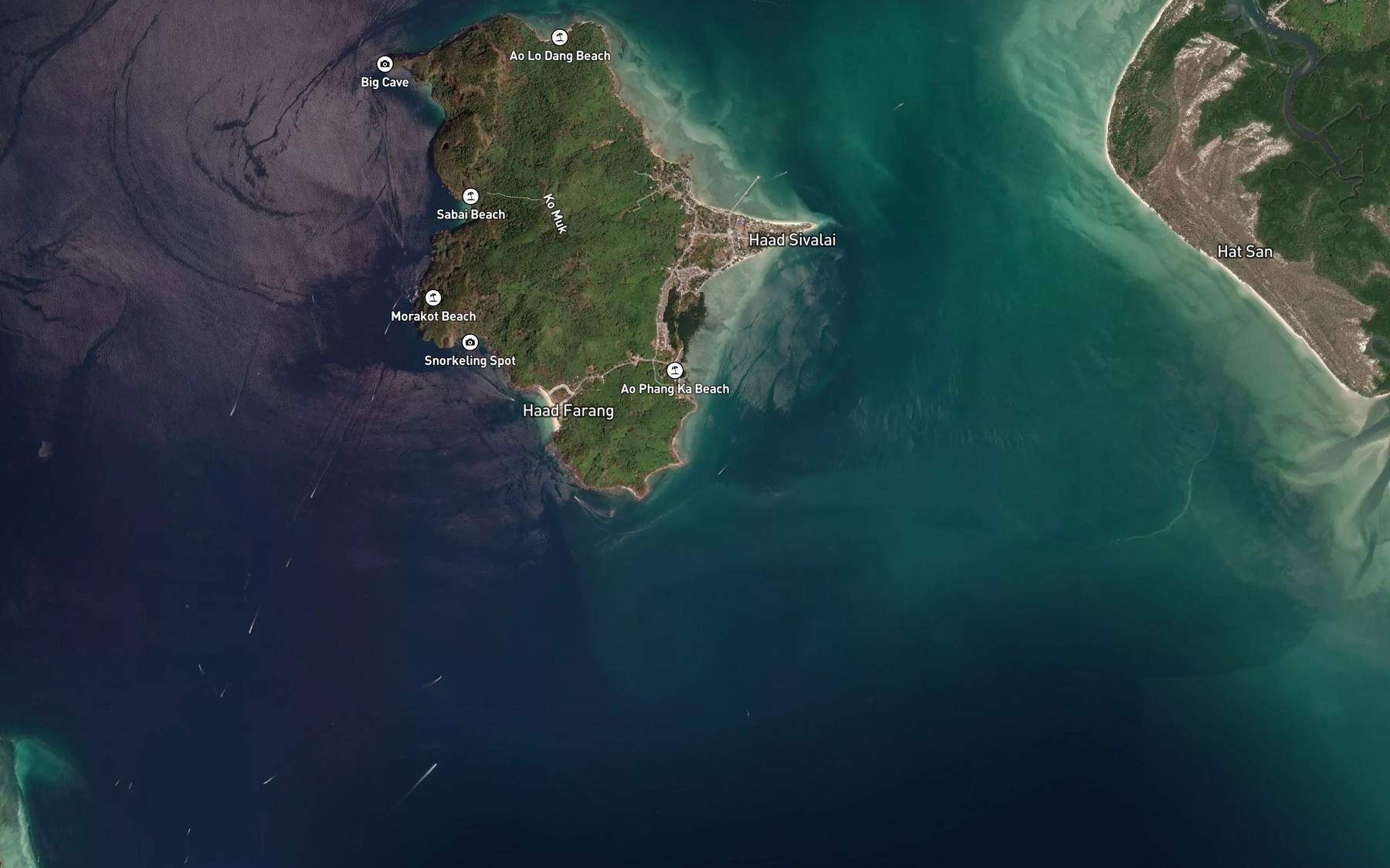 Satellite map of the Ao Ko Yuan