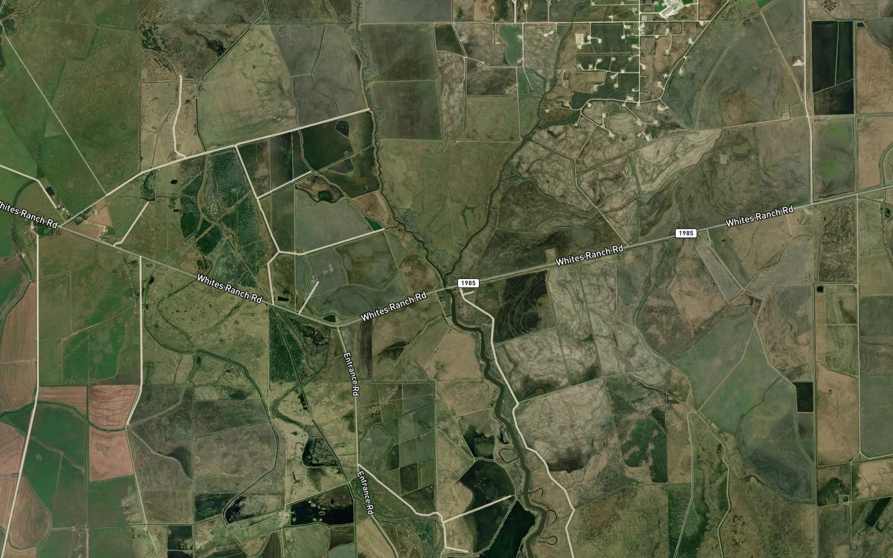 Satellite map of the East Fork Oyster Bayou