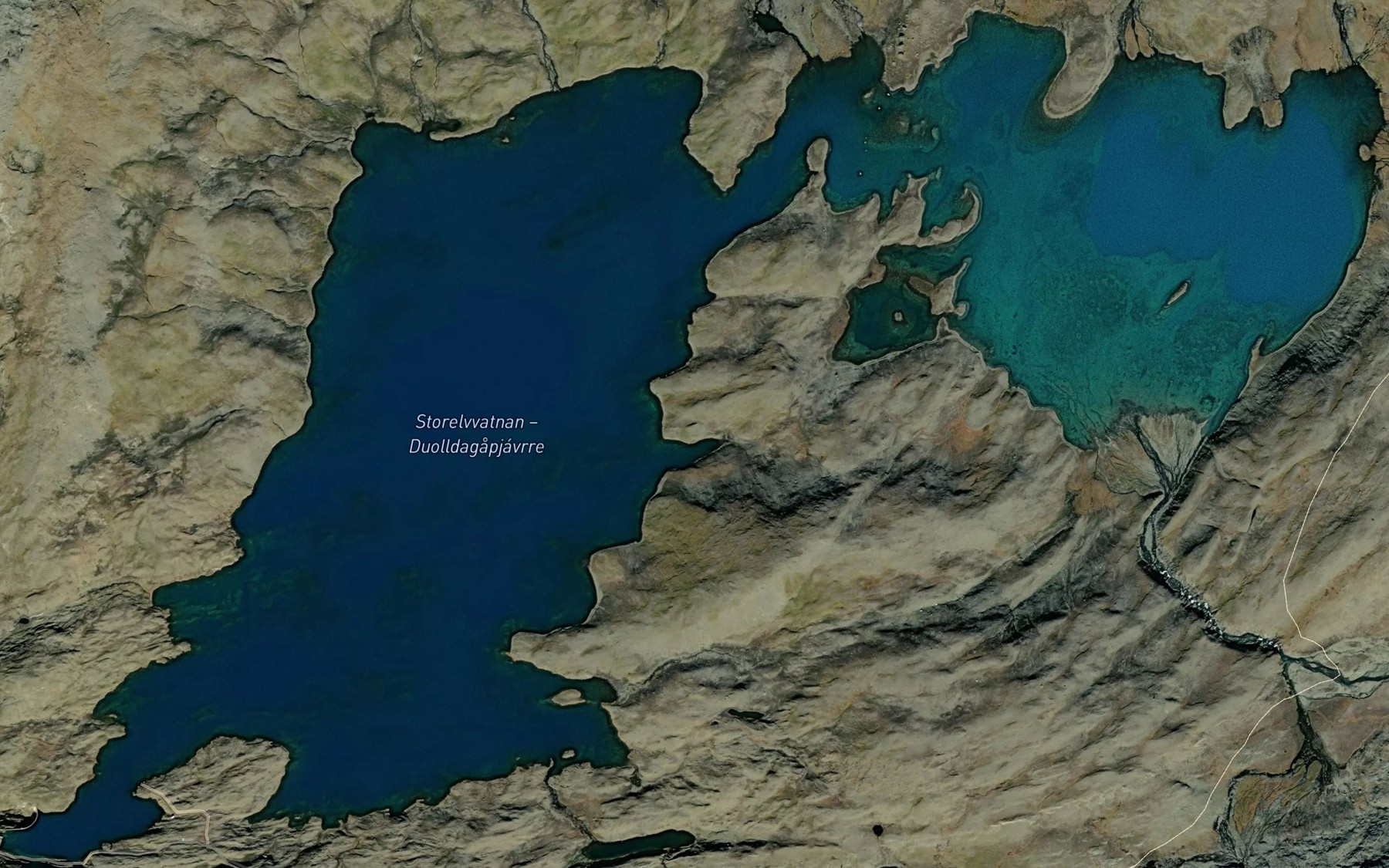 Satellite map of the Storelvvatnan