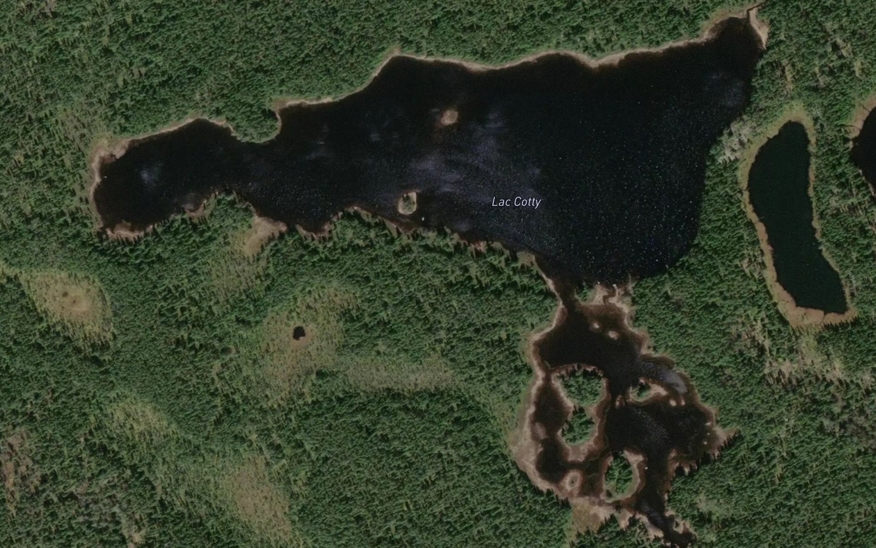 Satellite map of the Lac Cotty