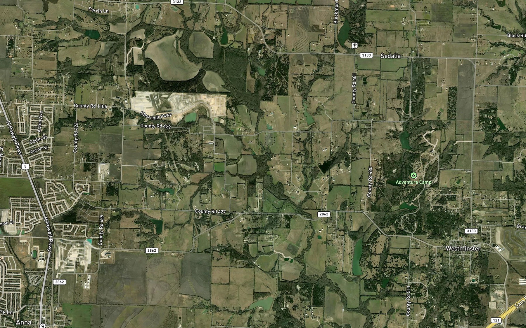 Satellite map of the Sweetwater Creek