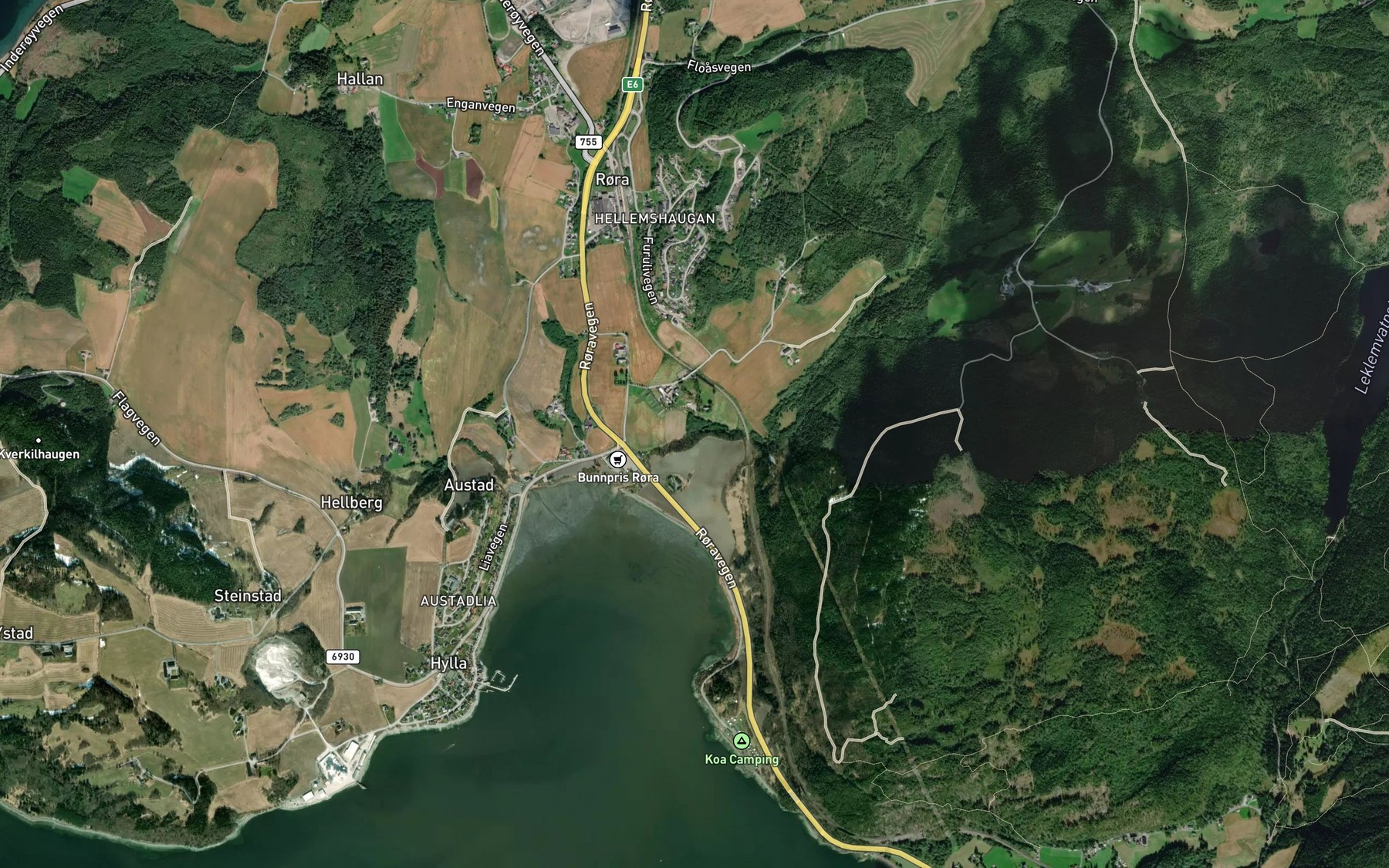 Satellite map of the Koaelva