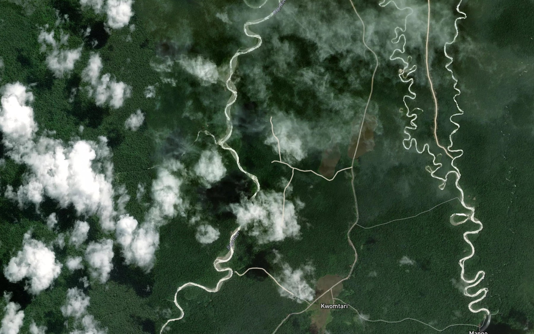 Satellite map of the Yup River