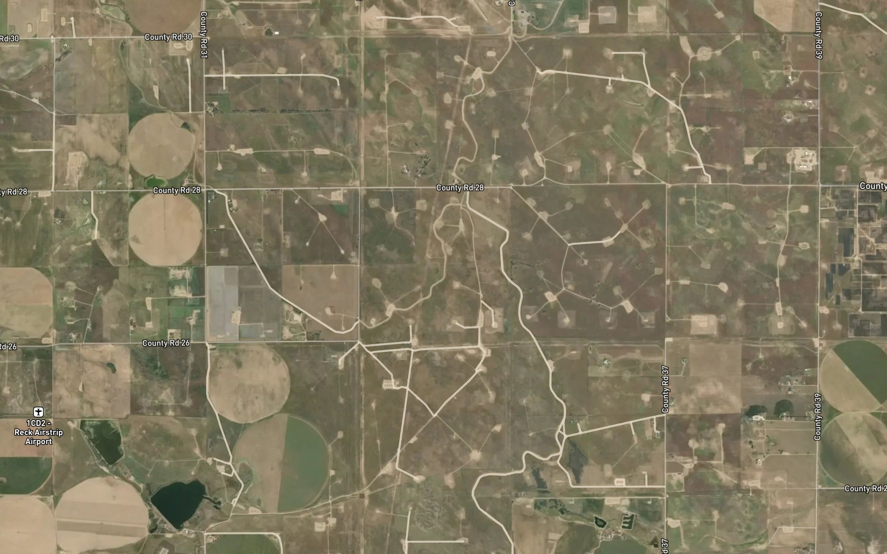 Satellite map of the Platteville Lateral