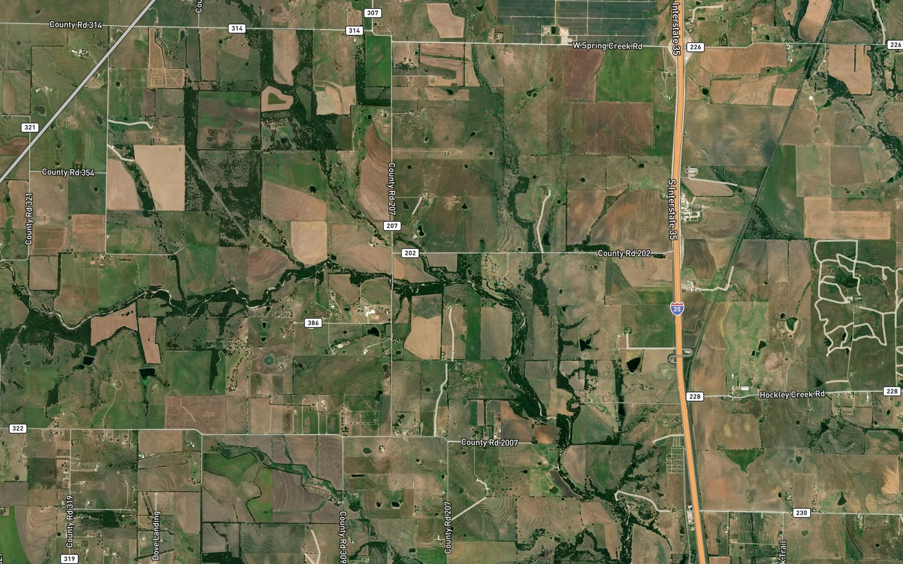 Satellite map of the Townsend Creek