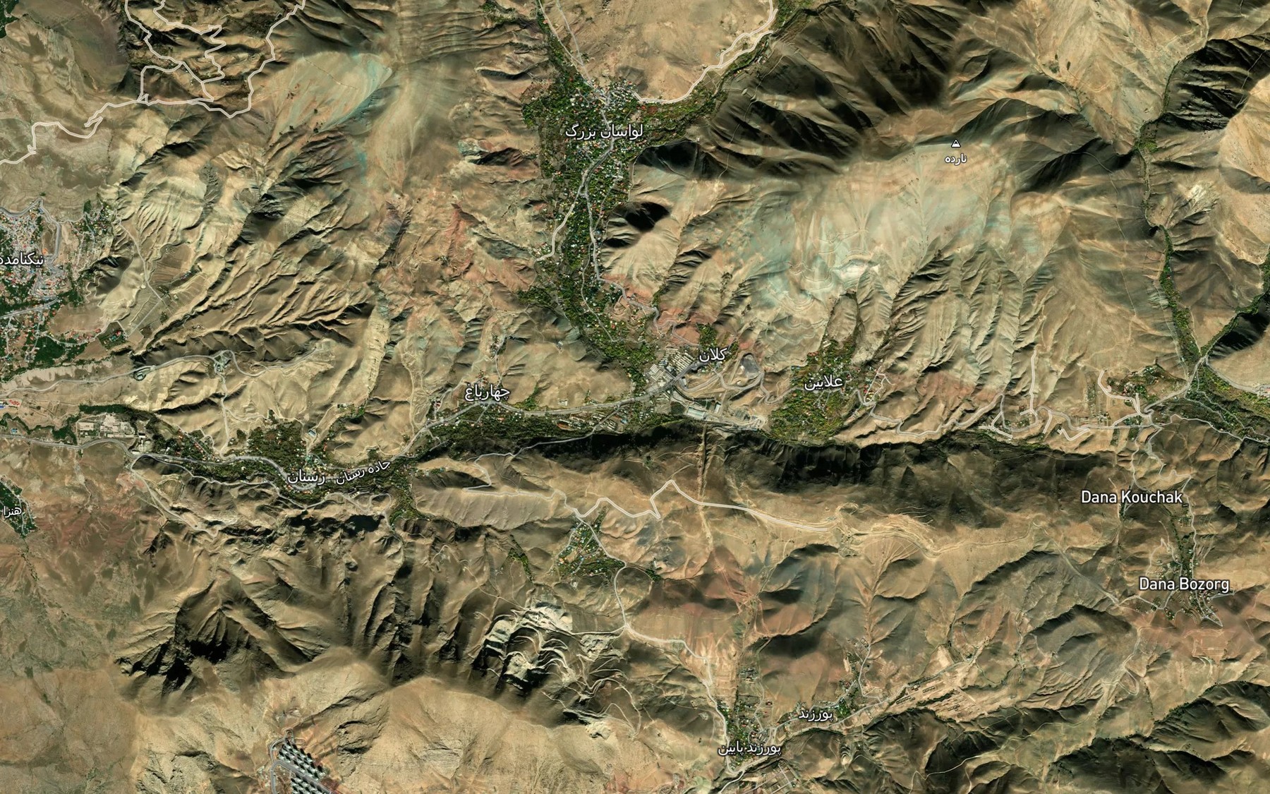 Satellite map of the Rudkhaneh-ye Lavasan