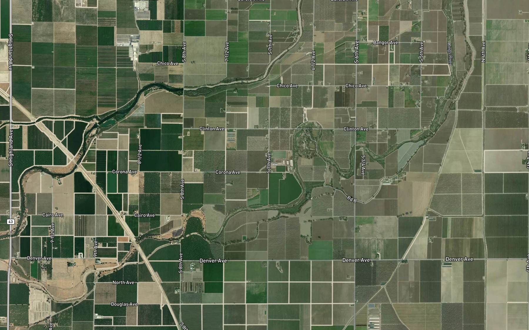 Satellite map of the South Branch Island Canal