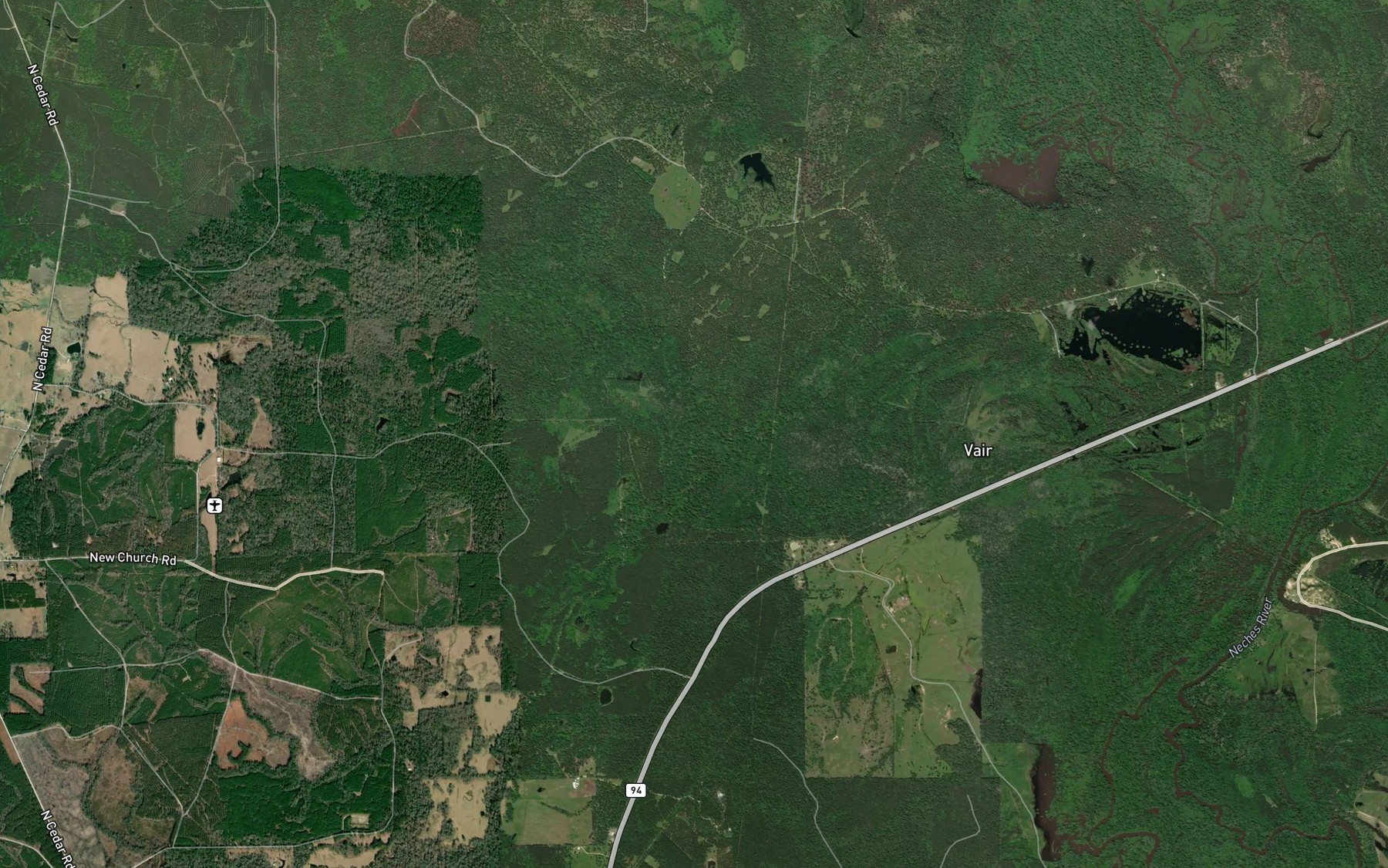 Satellite map of the South Fork Cedar Creek