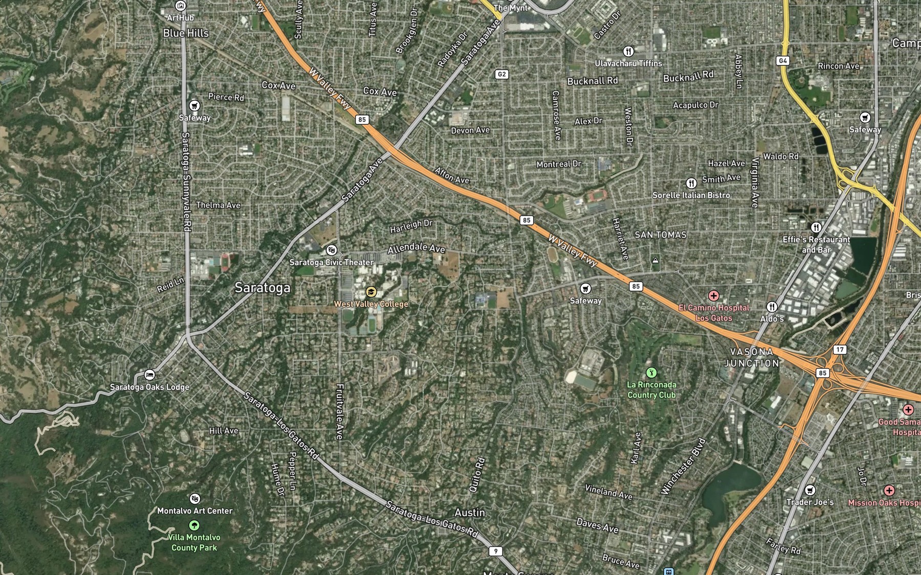 Satellite map of the Sobey Creek