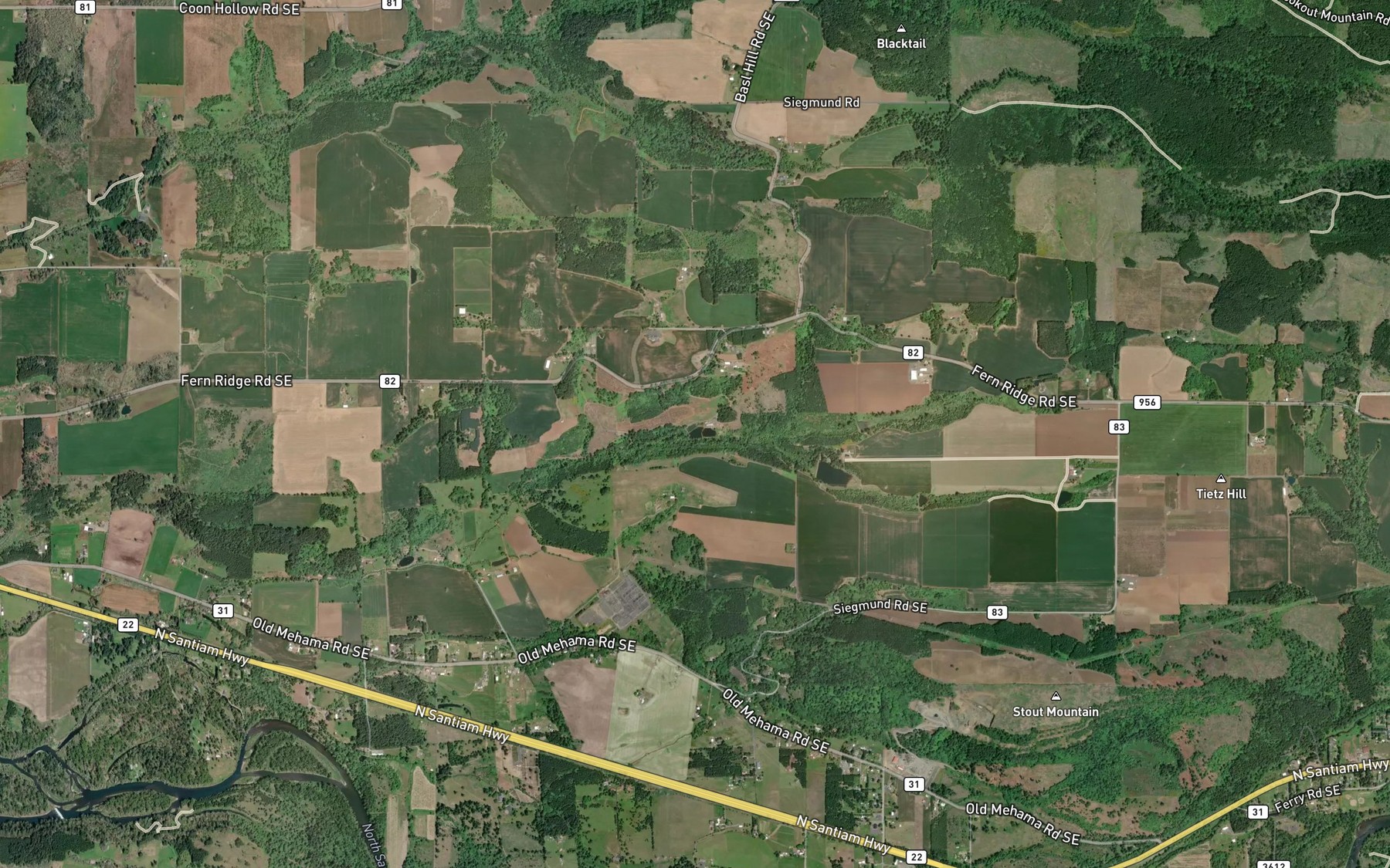 Satellite map of the Siegmund Reservoir