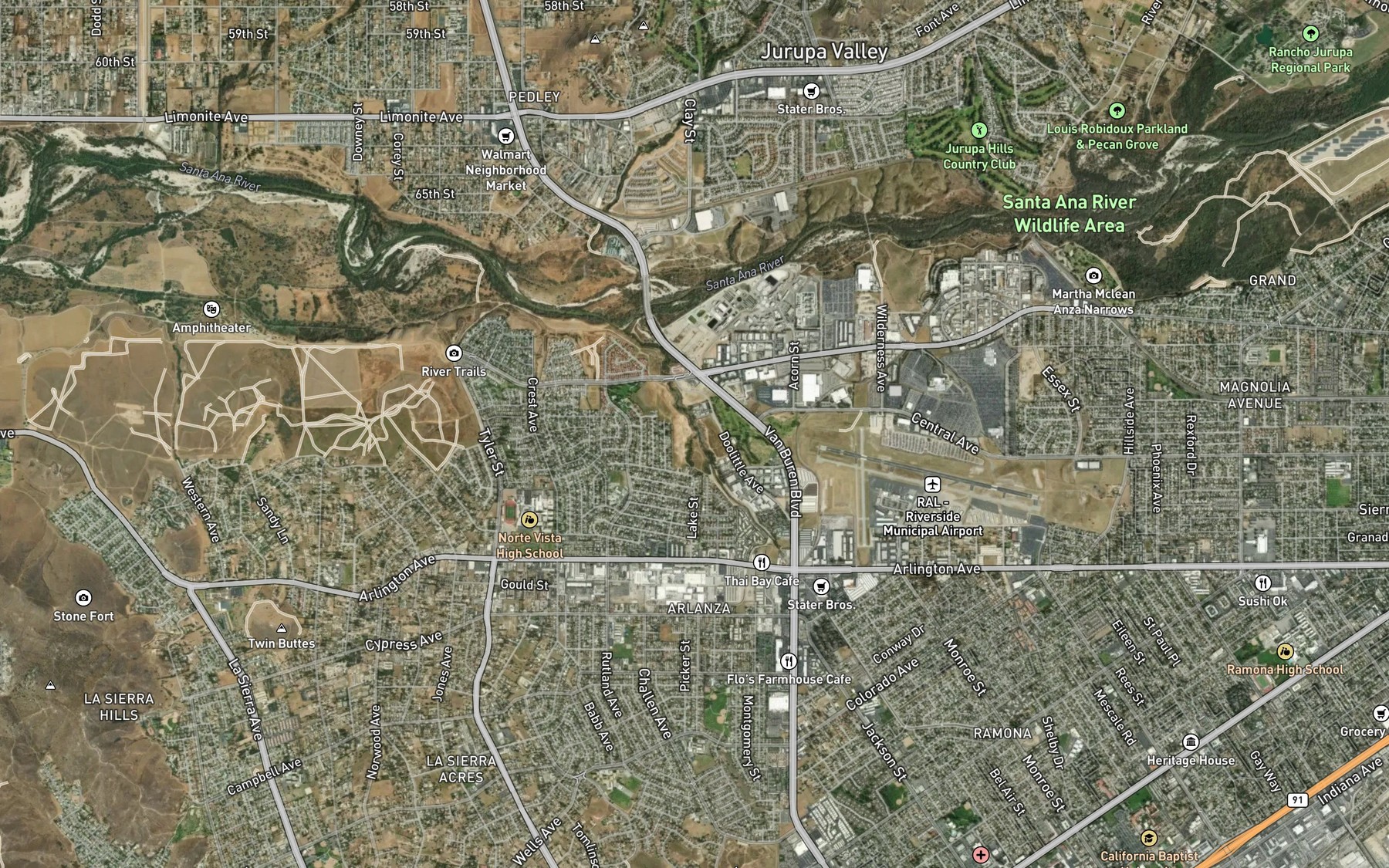 Satellite map of the Hole Lake