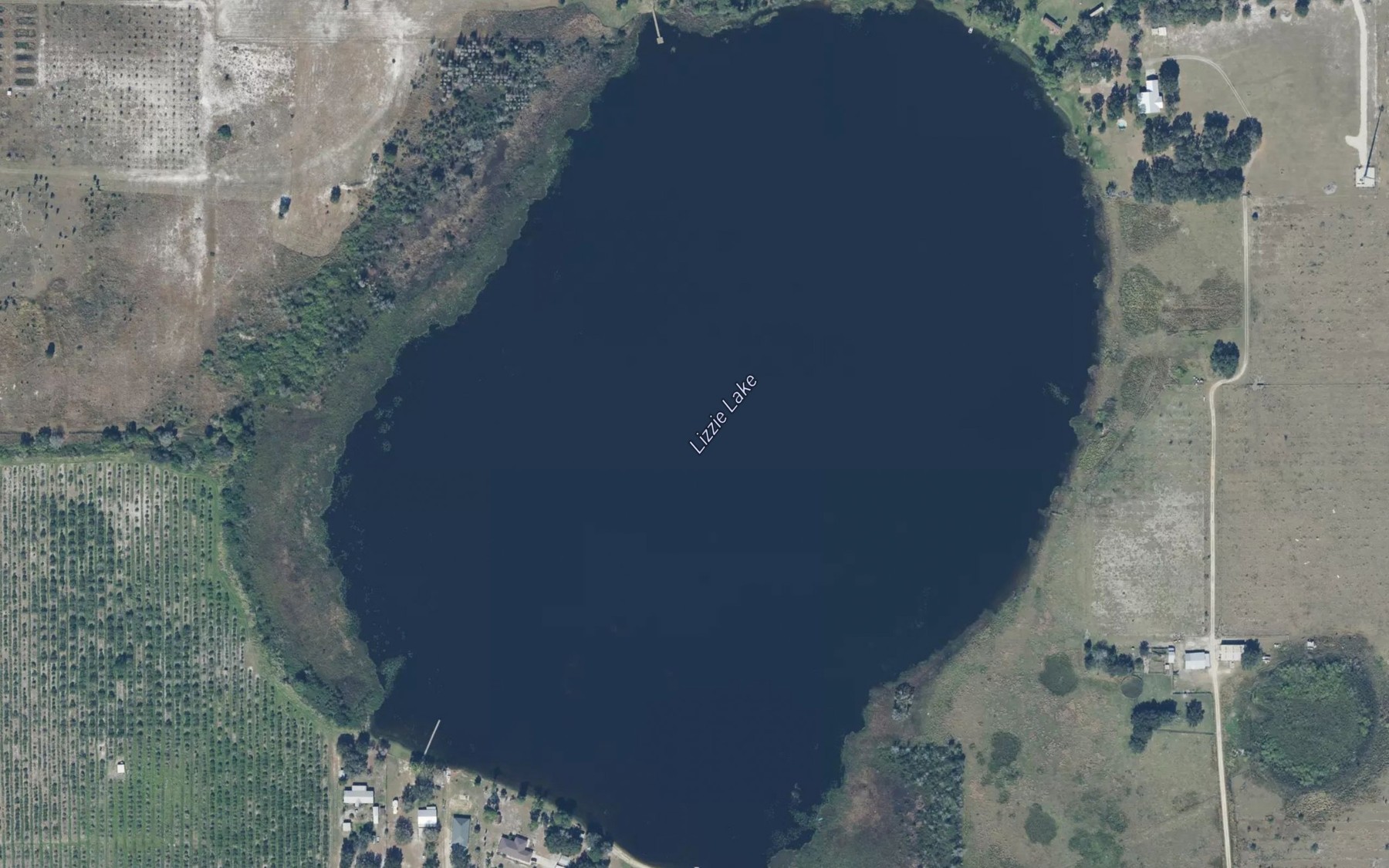 Satellite map of the Lizzie Lake