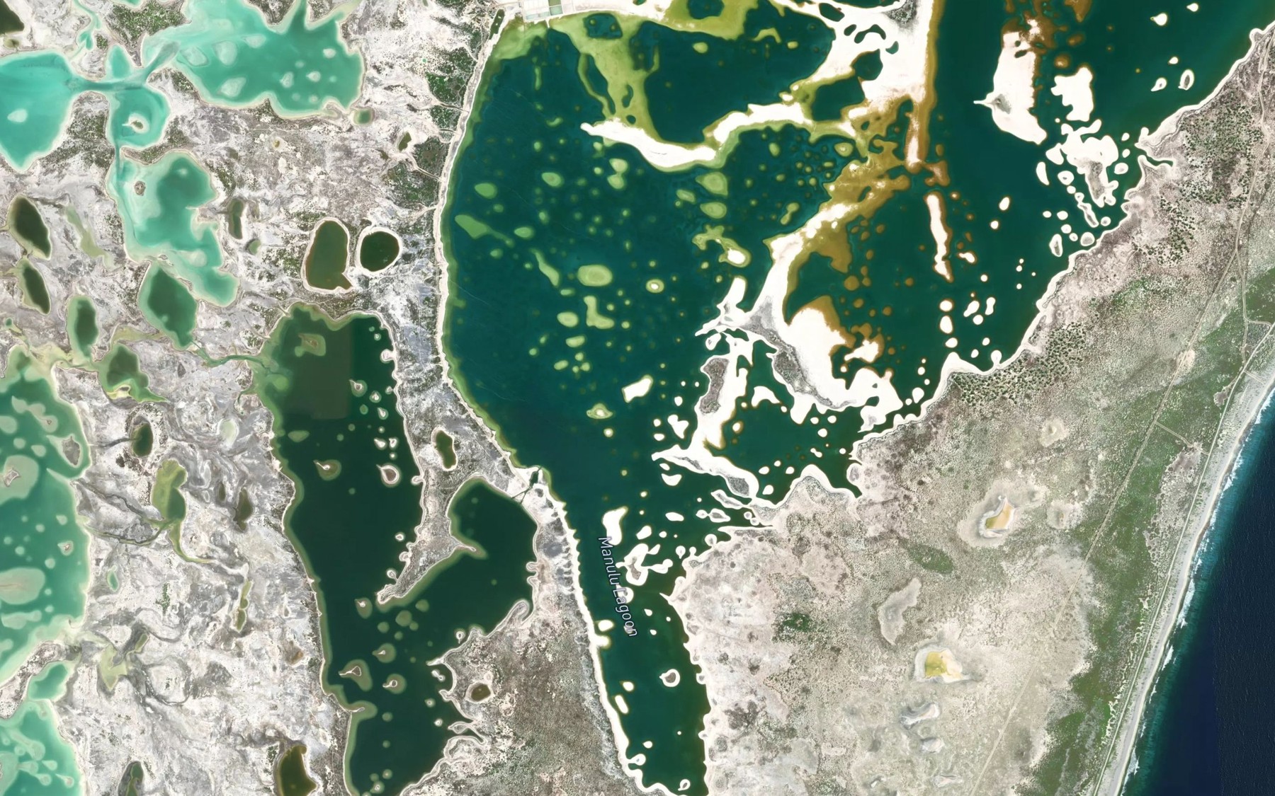 Satellite map of the Manulu Lagoon