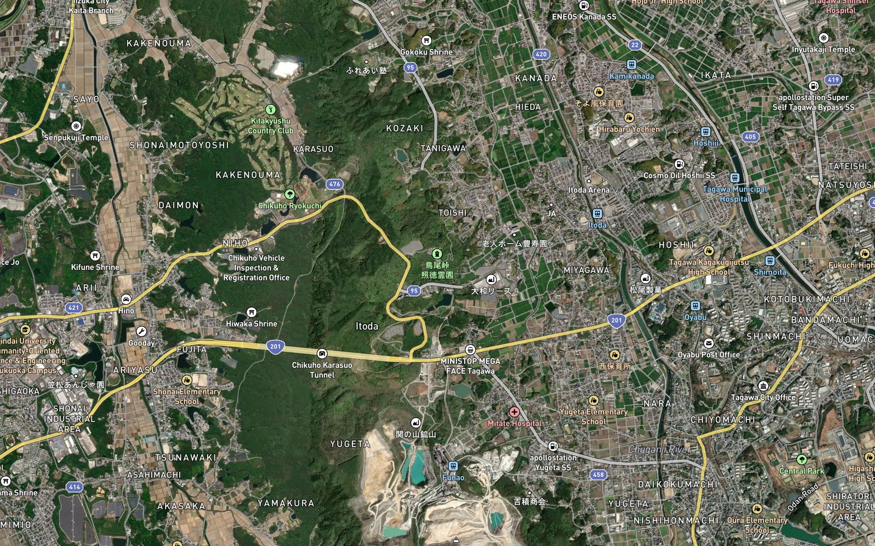 Satellite map of the Idegaura Tameike