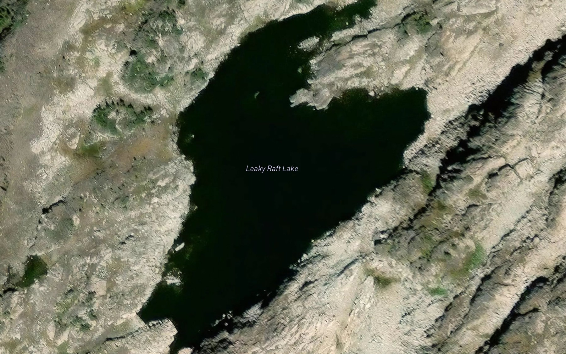 Satellite map of the Leaky Raft Lake