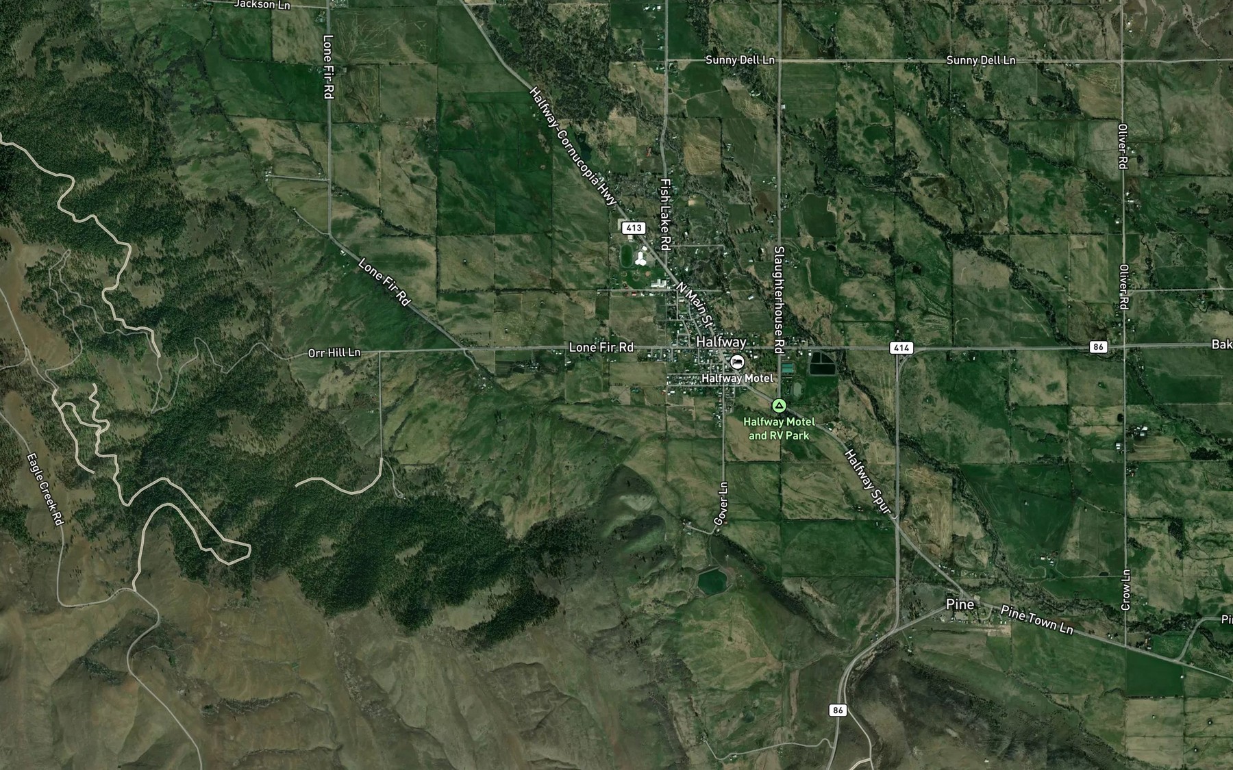 Satellite map of the Lee Creek