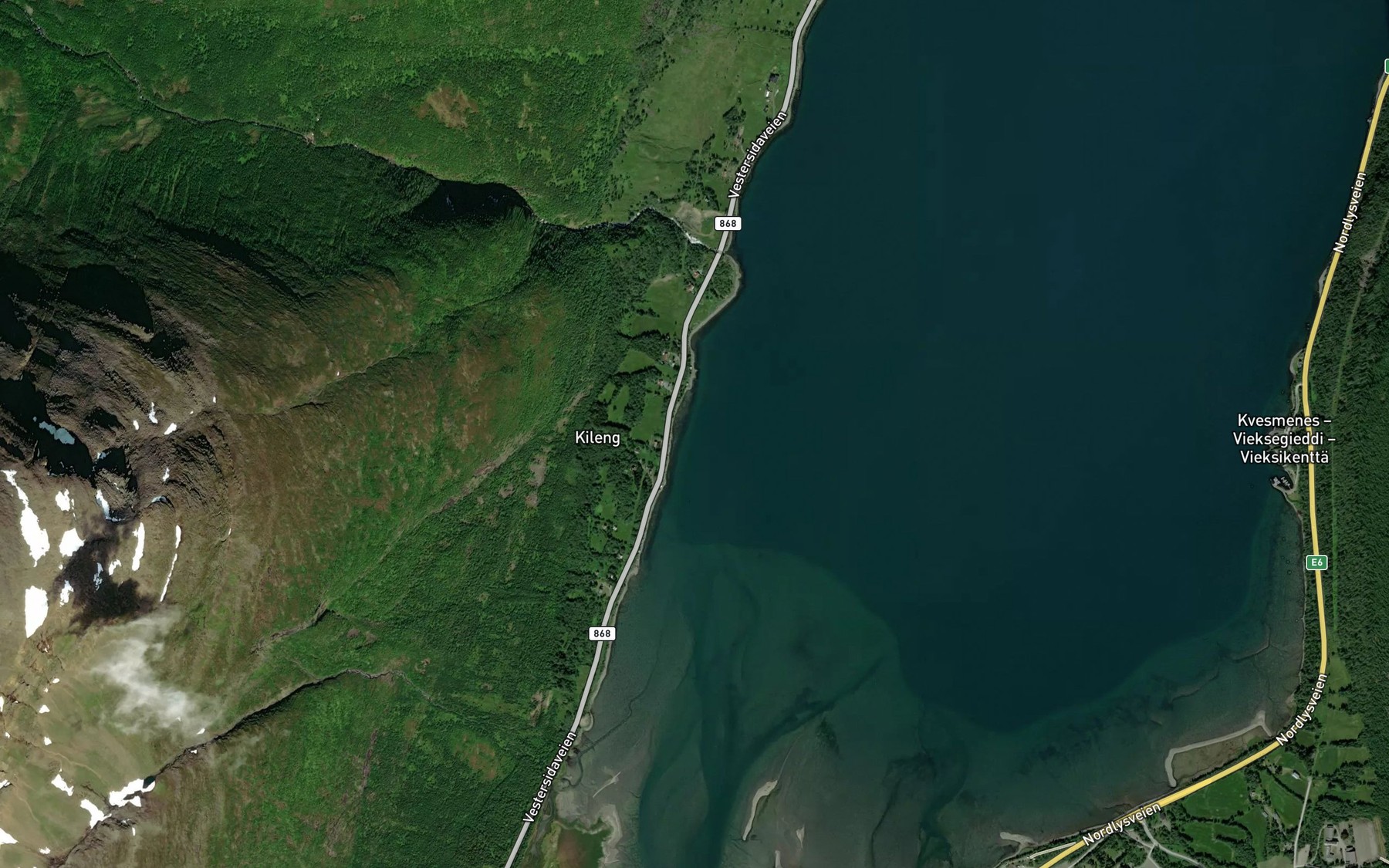 Satellite map of the Gaicaluokta