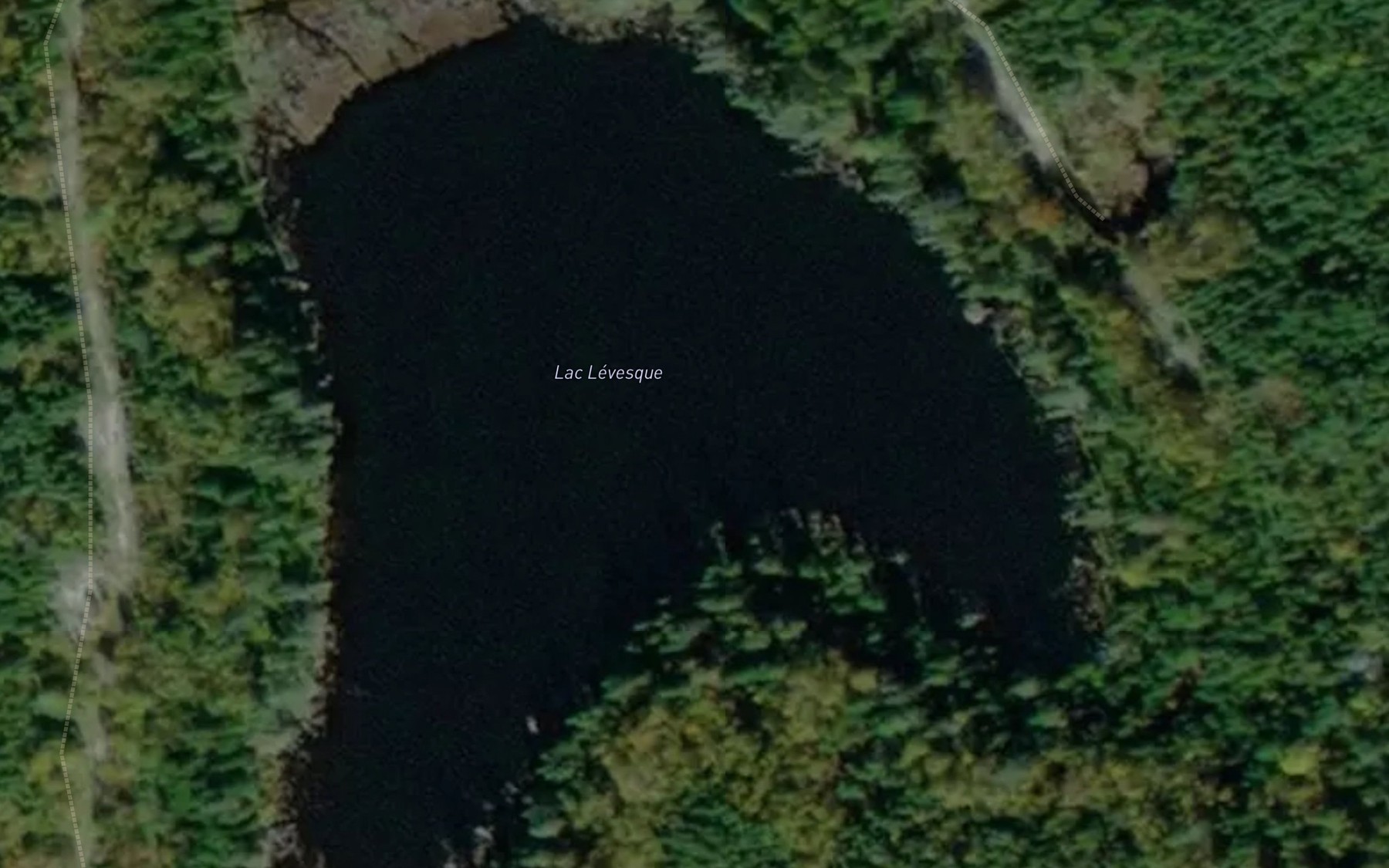 Satellite map of the Lac Levesque