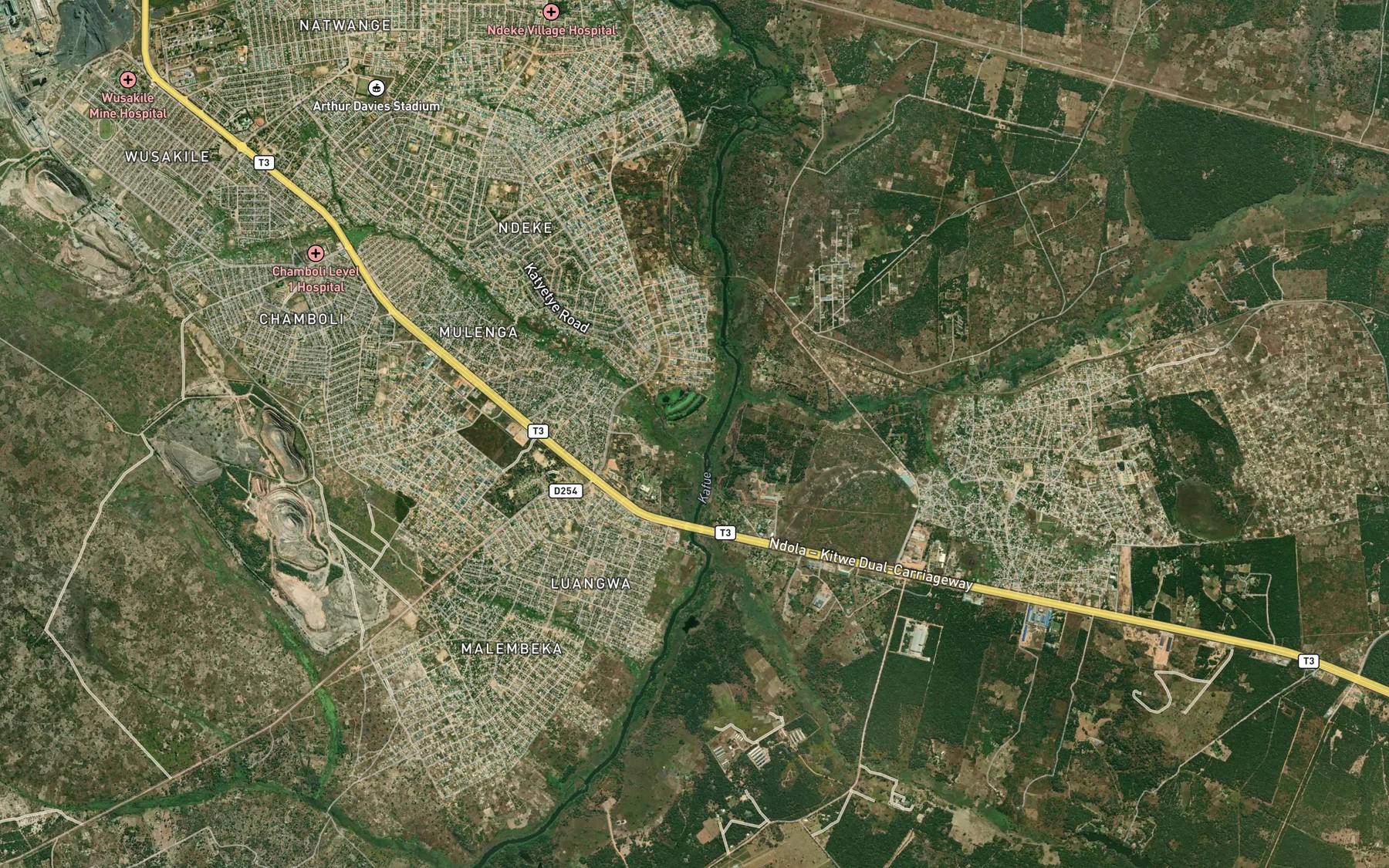 Satellite map of the Busakile