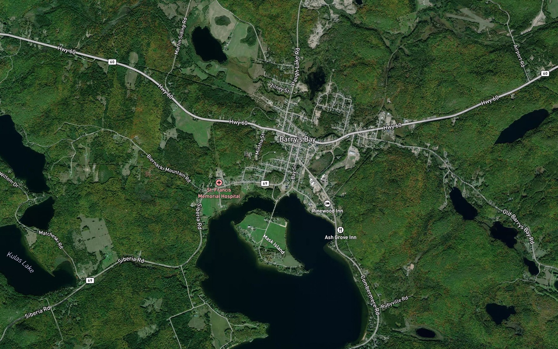 Satellite map of the Biernacki Creek