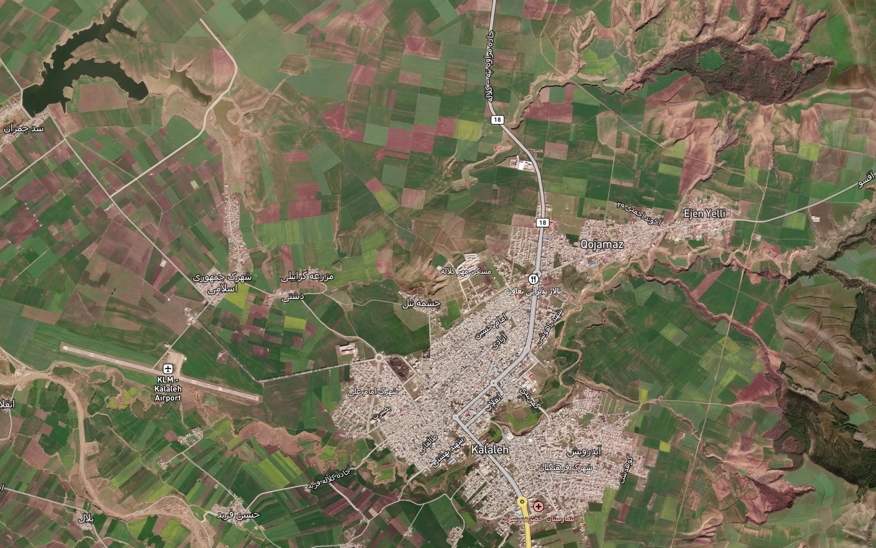 Satellite map of the Cheshmeh-ye Nil