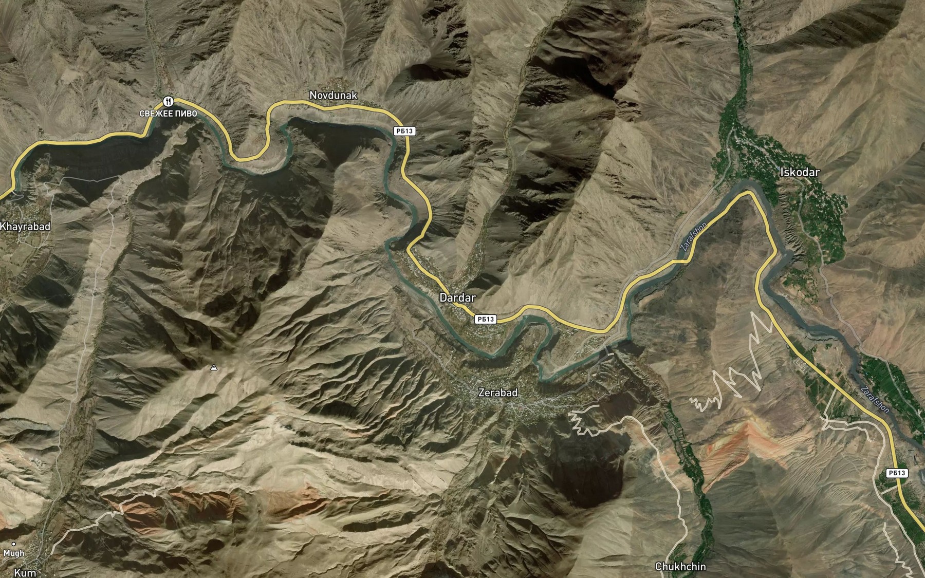 Satellite map of the Dardar