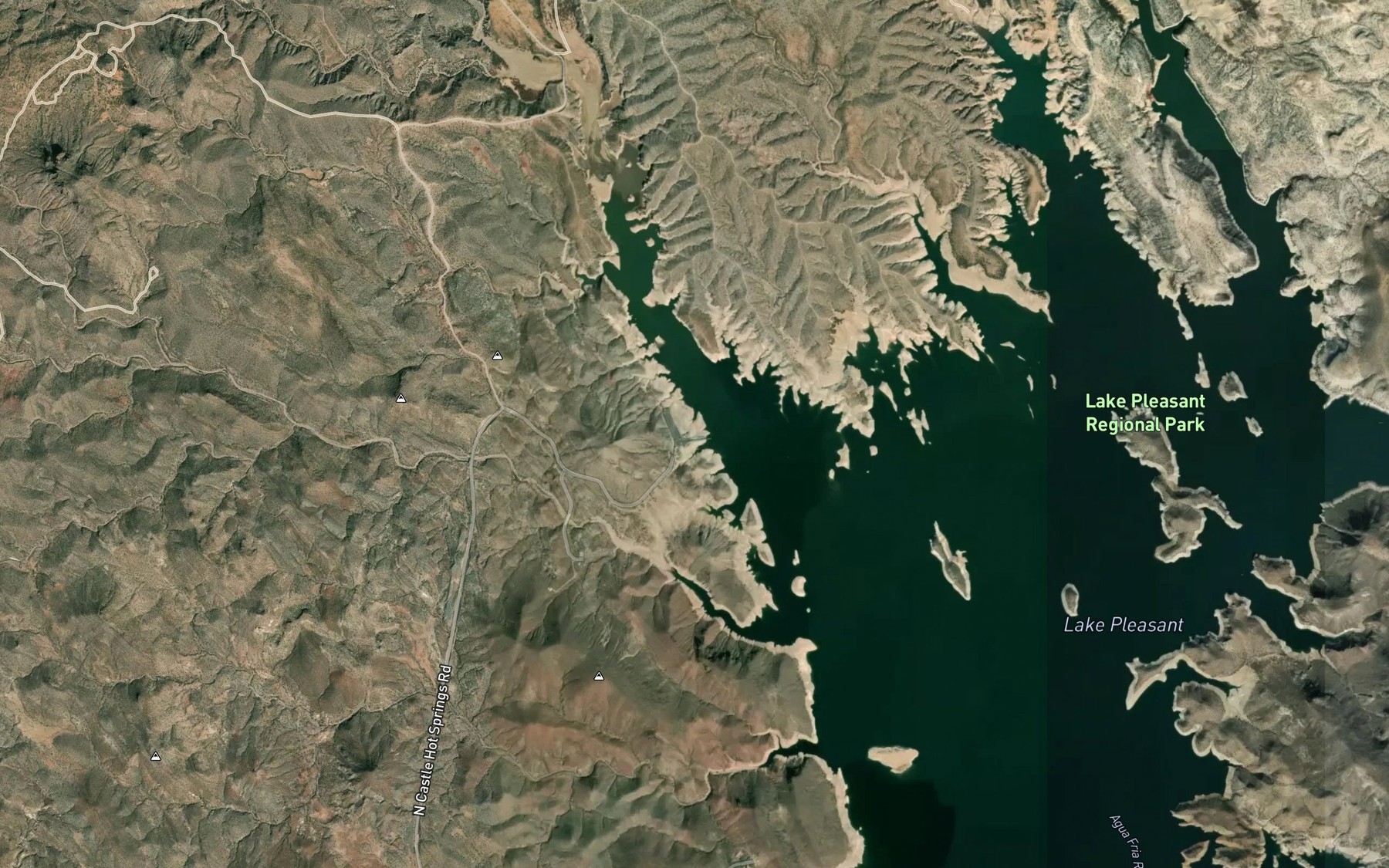 Satellite map of the Castle Creek Boat Ramp
