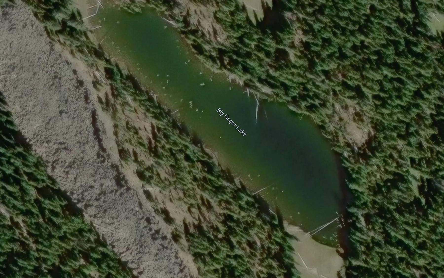 Satellite map of the Big Finger Lake