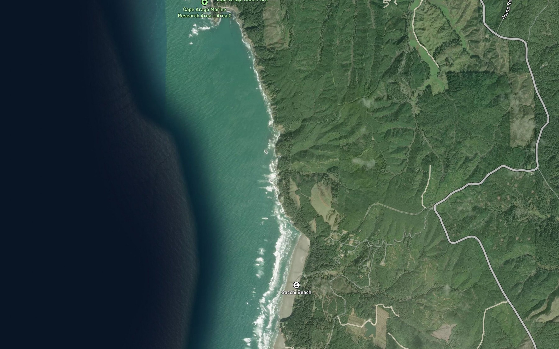 Satellite map of the Mussel Creek