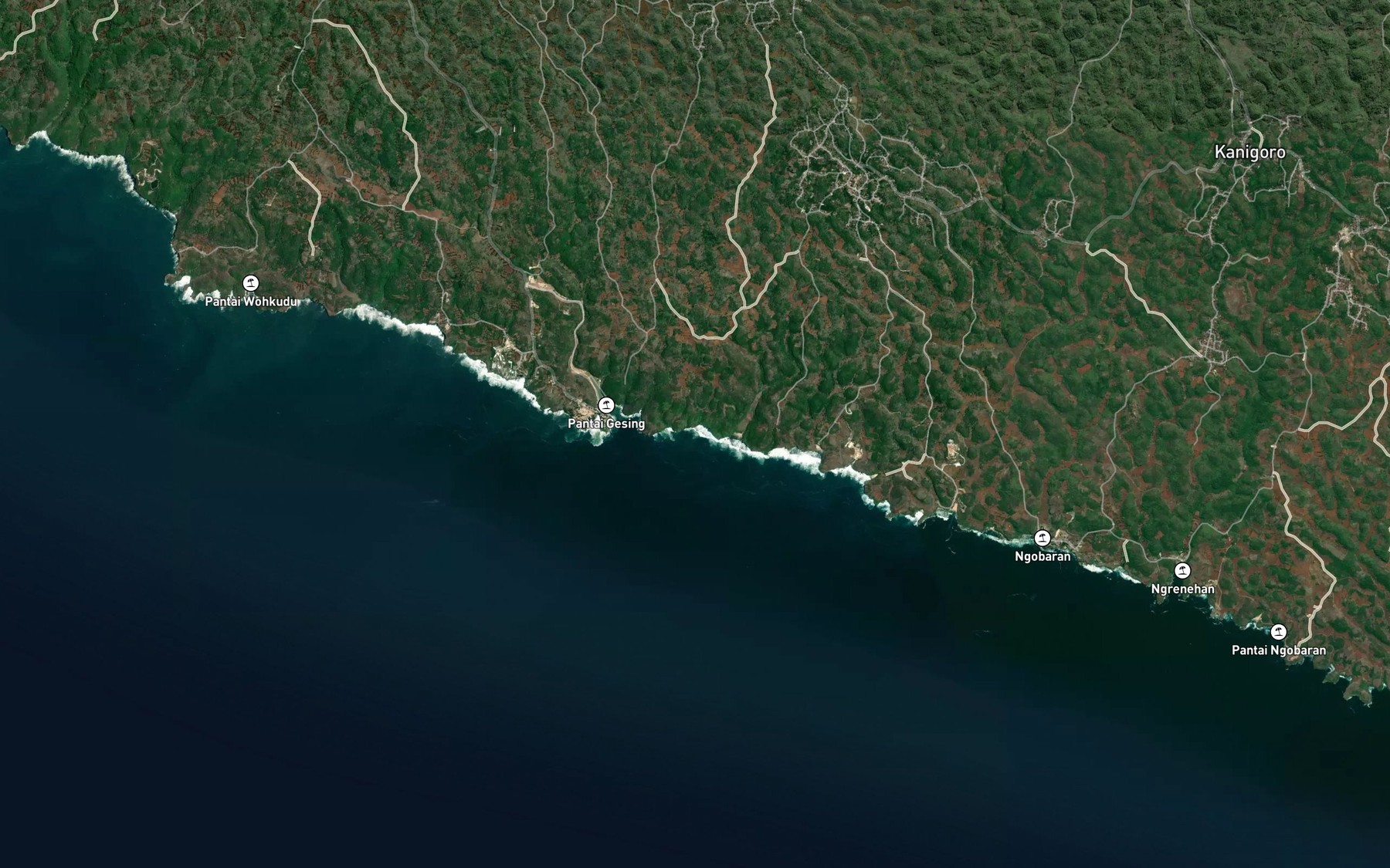 Satellite map of the Teluk Mangelan