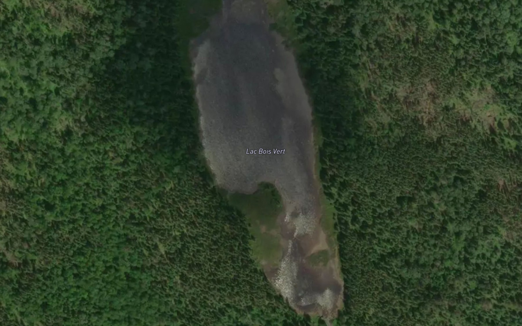 Satellite map of the Lac Bois Vert
