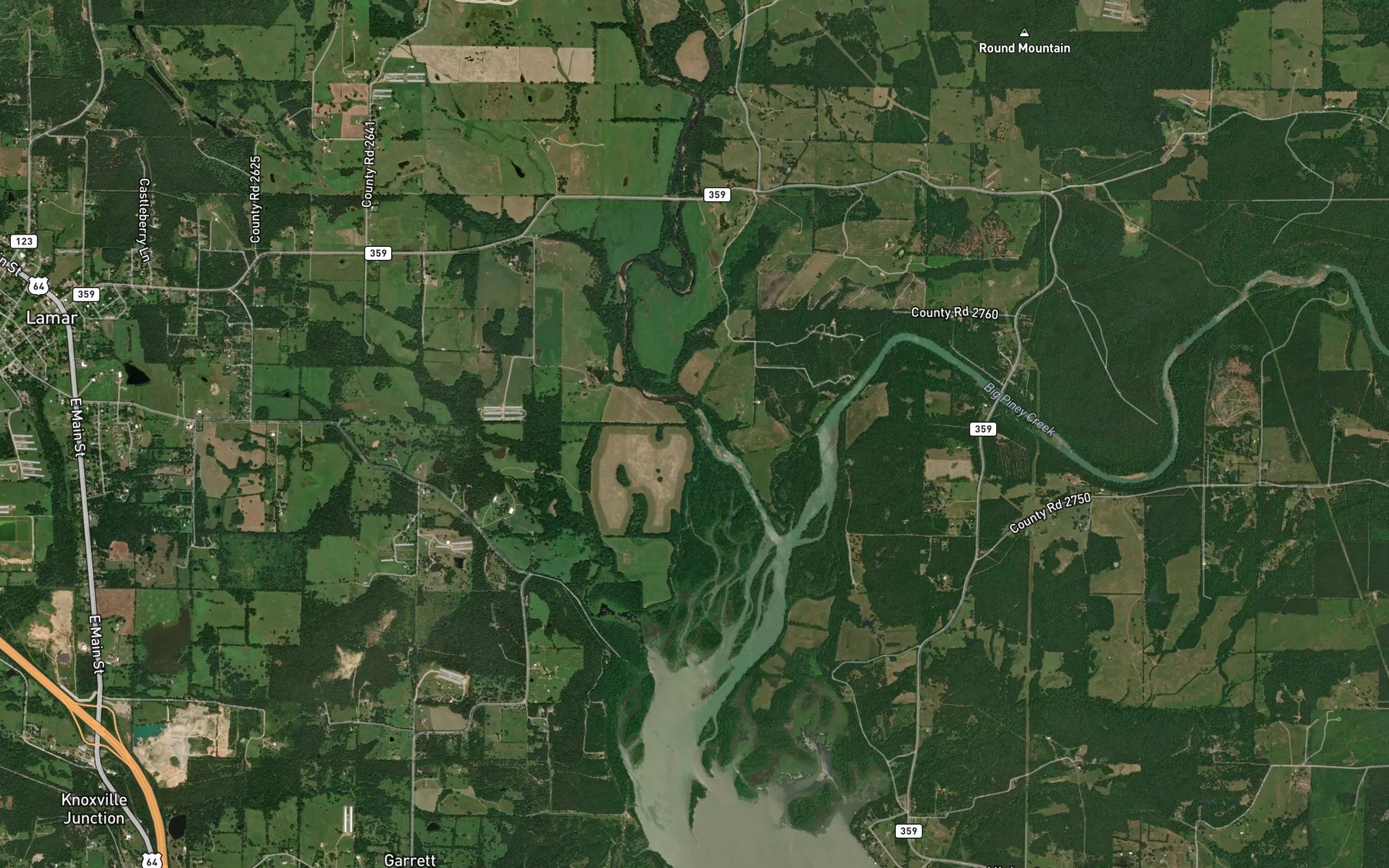 Satellite map of the Spring Slough
