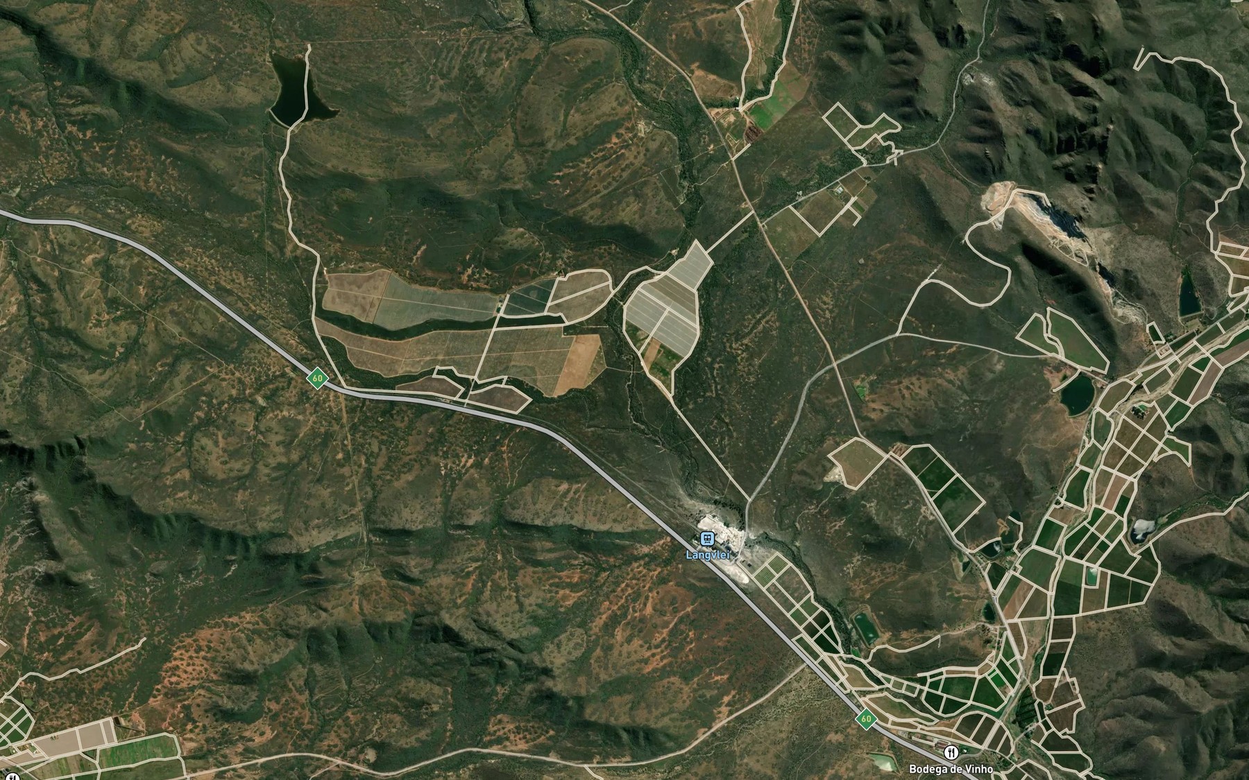 Satellite map of the Sebaasrivier