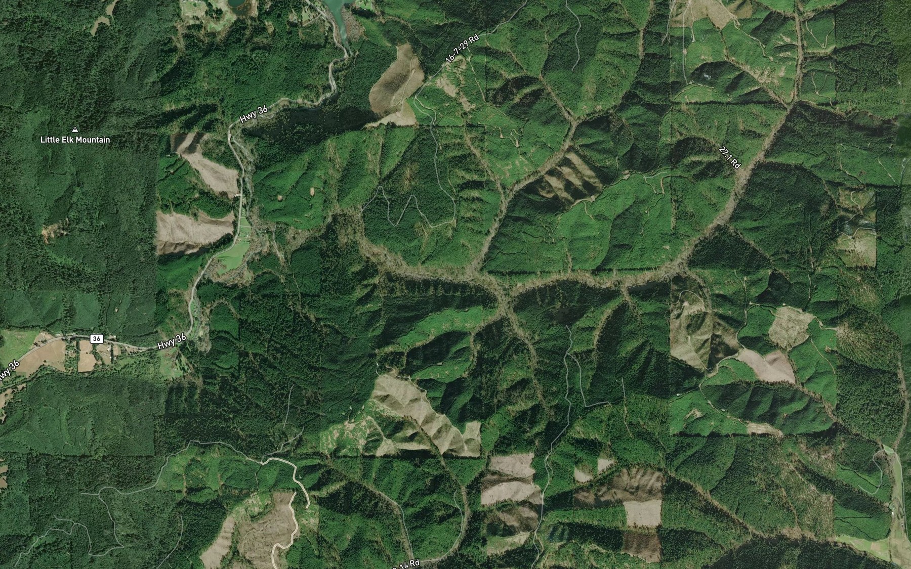 Satellite map of the North Fork Fish Creek
