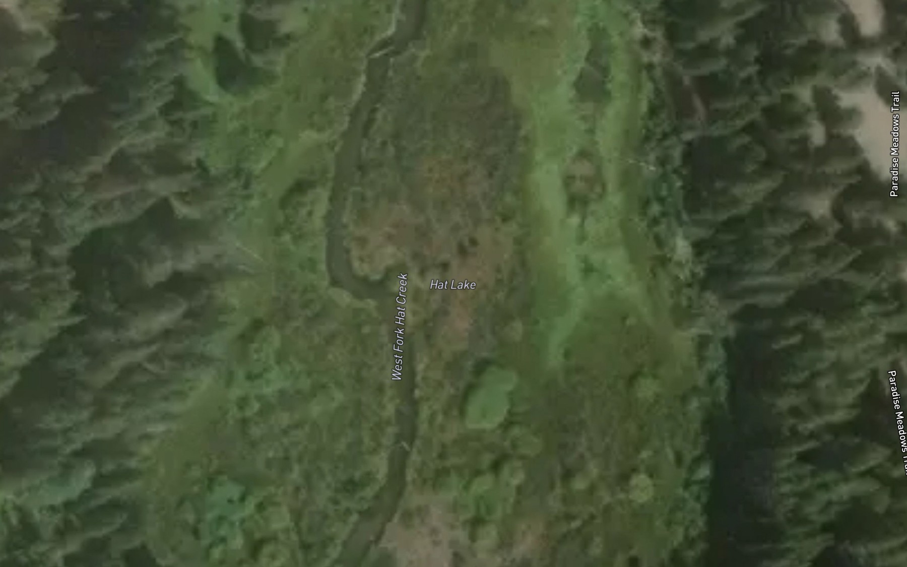 Satellite map of the Hat Lake