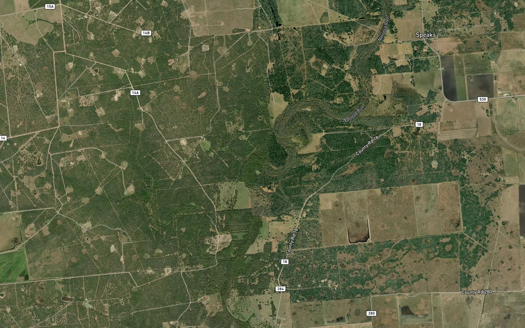 Satellite map of the Sand Branch