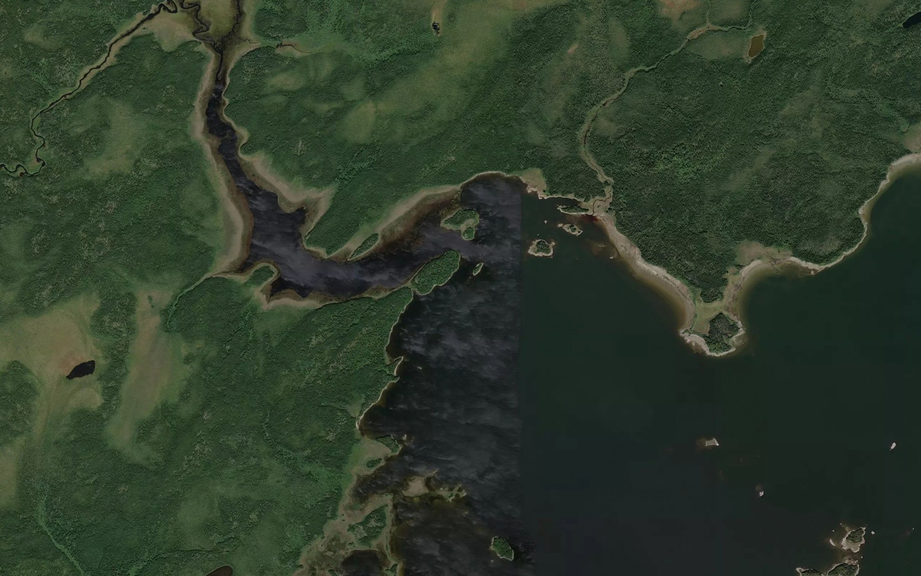 Satellite map of the Pembina River