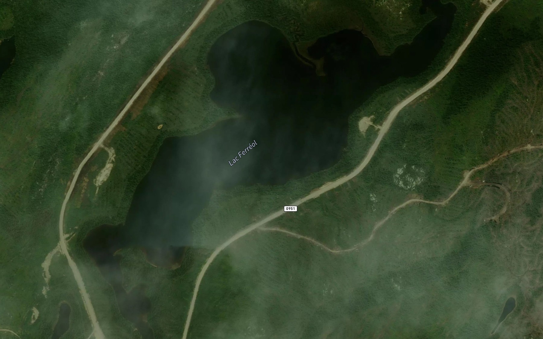 Satellite map of the Lac Ferreol