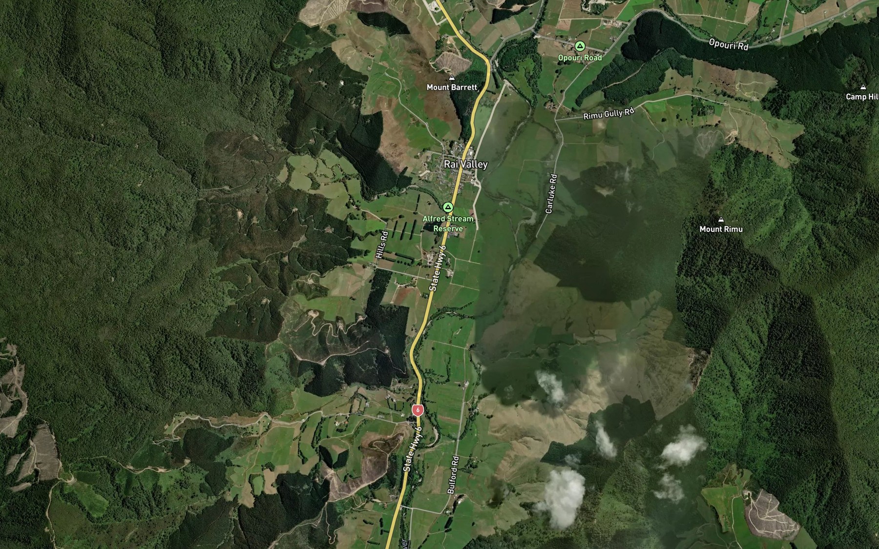 Satellite map of the Rai River