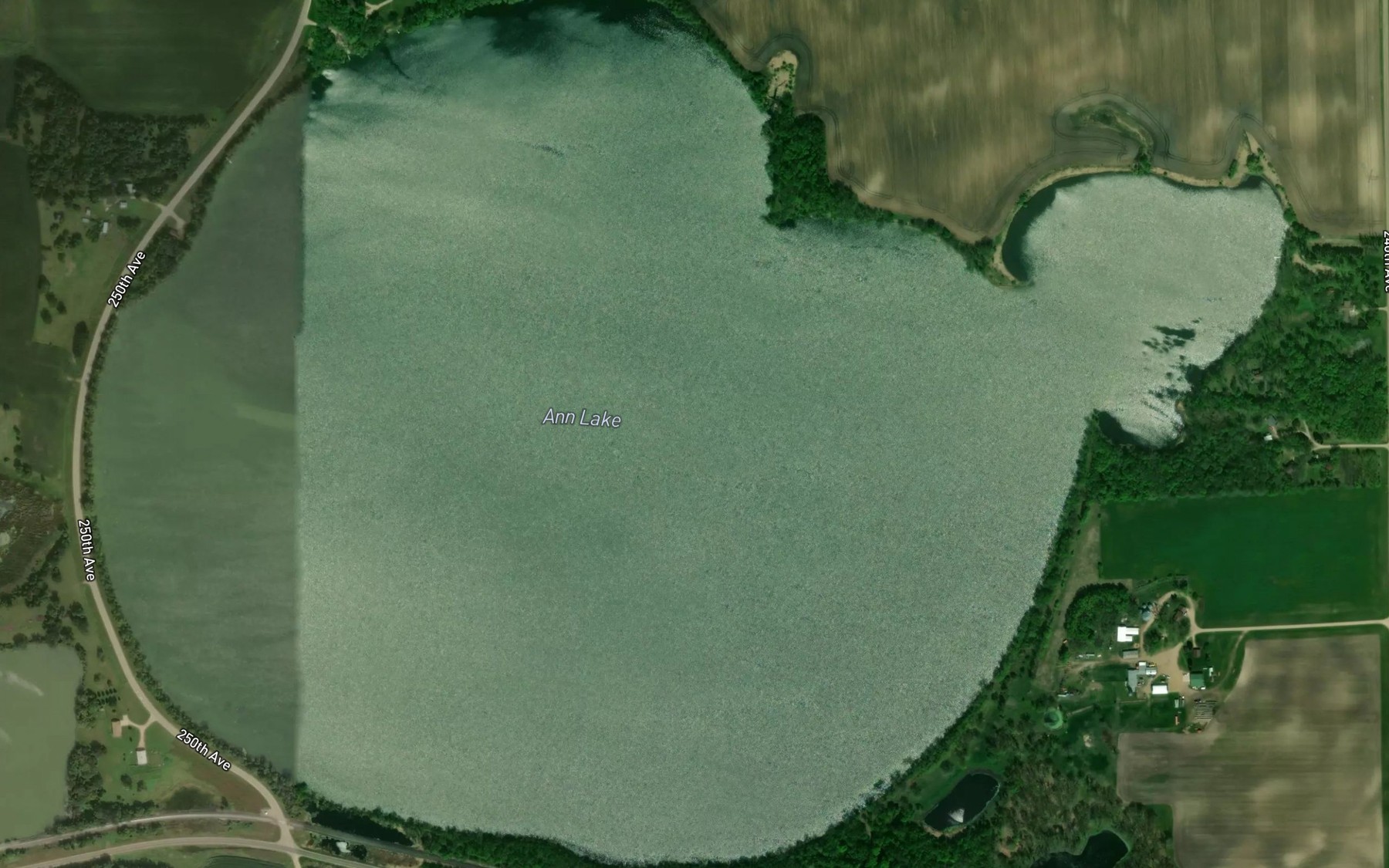 Satellite map of the Ann Lake