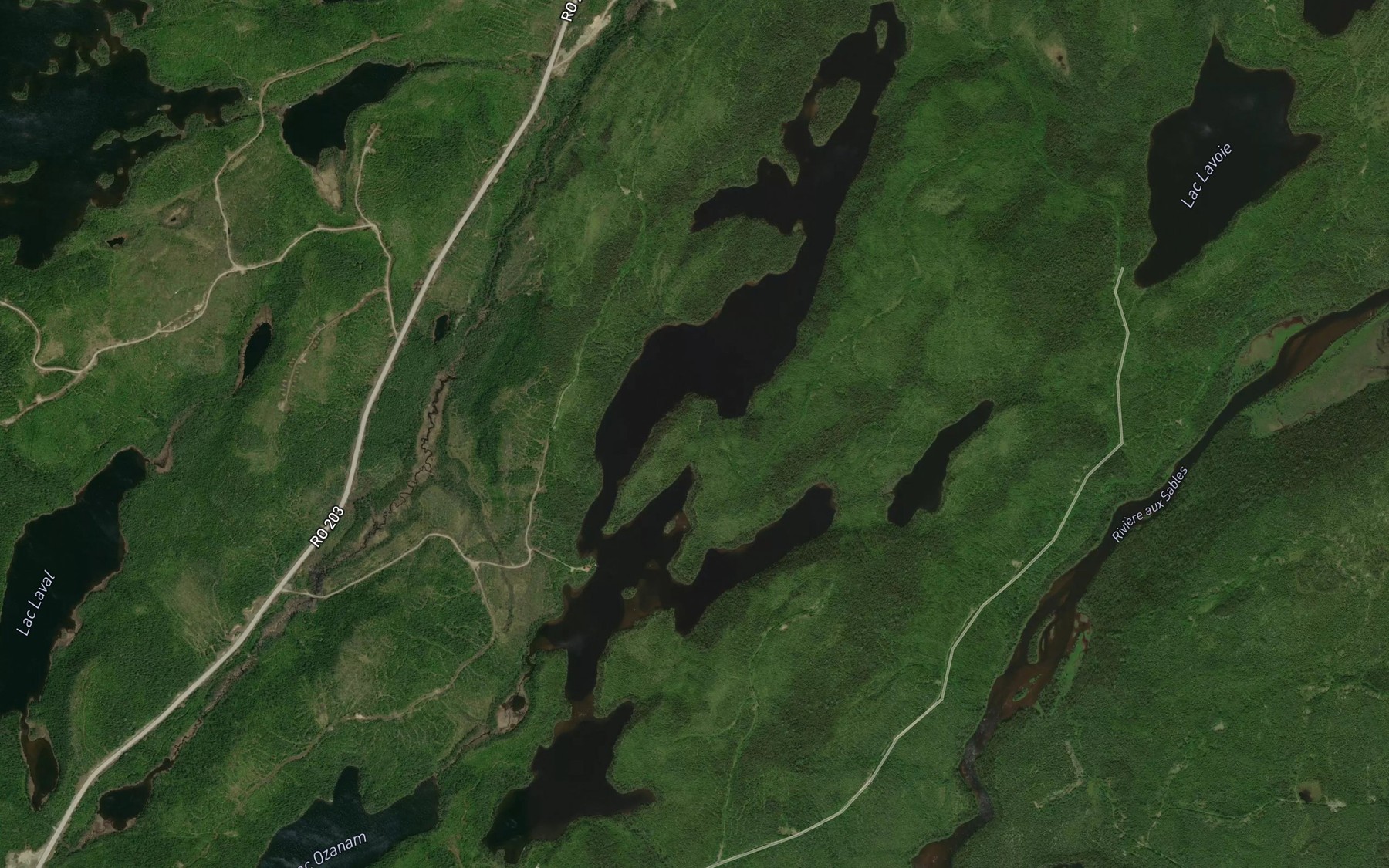 Satellite map of the Lac Kawapishiousnont