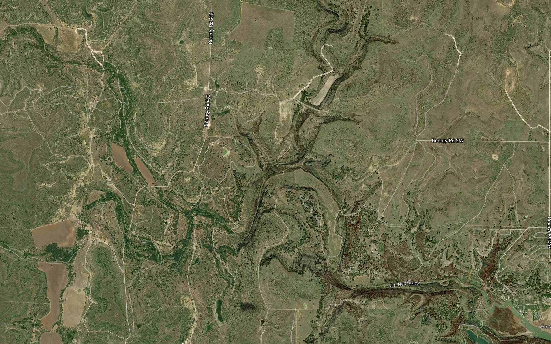 Satellite map of the Clear Creek