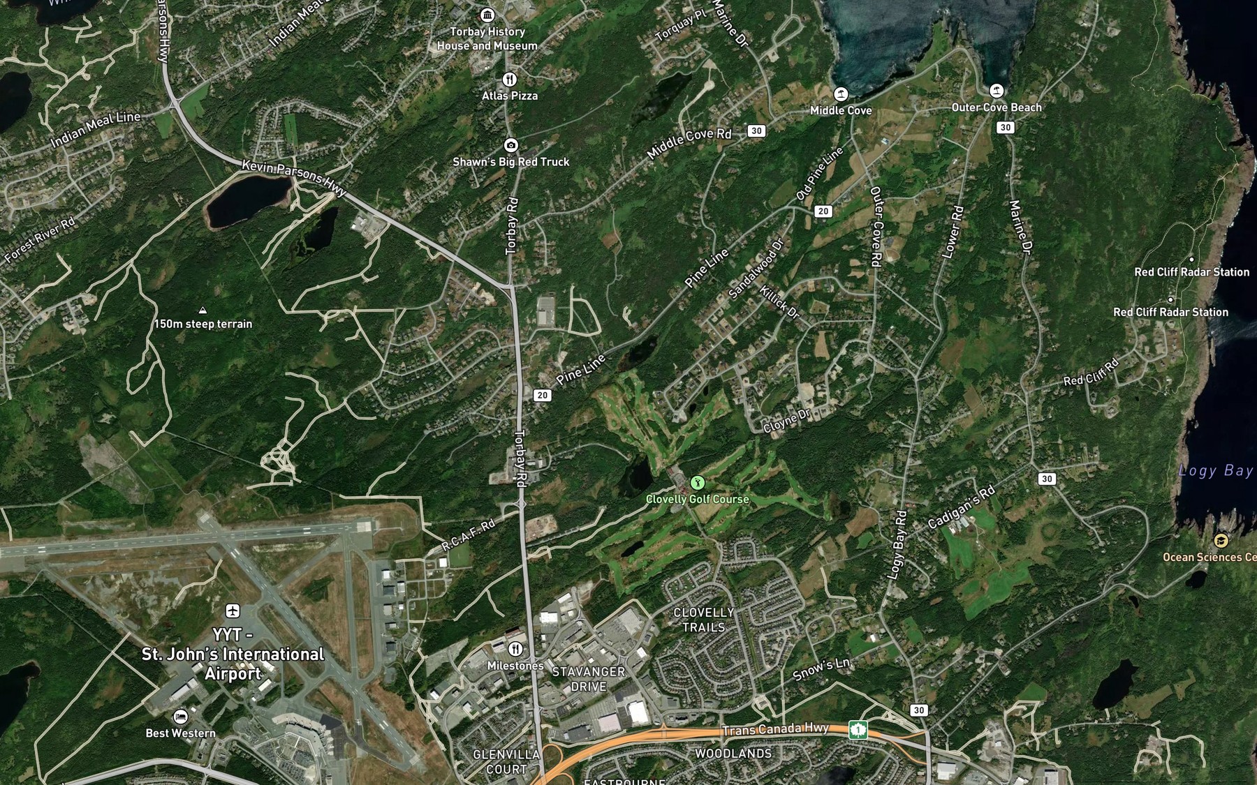 Satellite map of the Soldiers Brook Pond