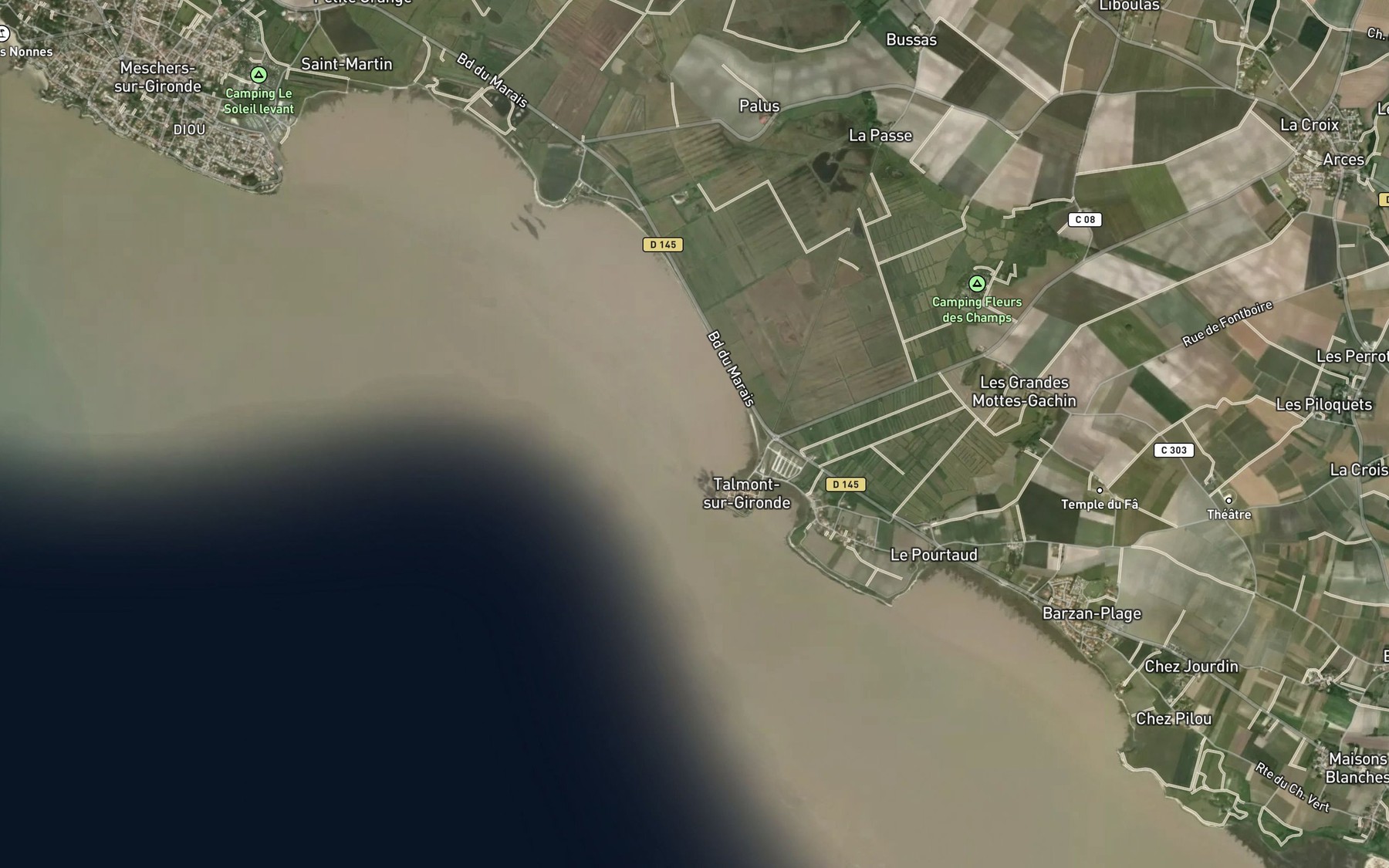 Satellite map of the Banc du Boeuf