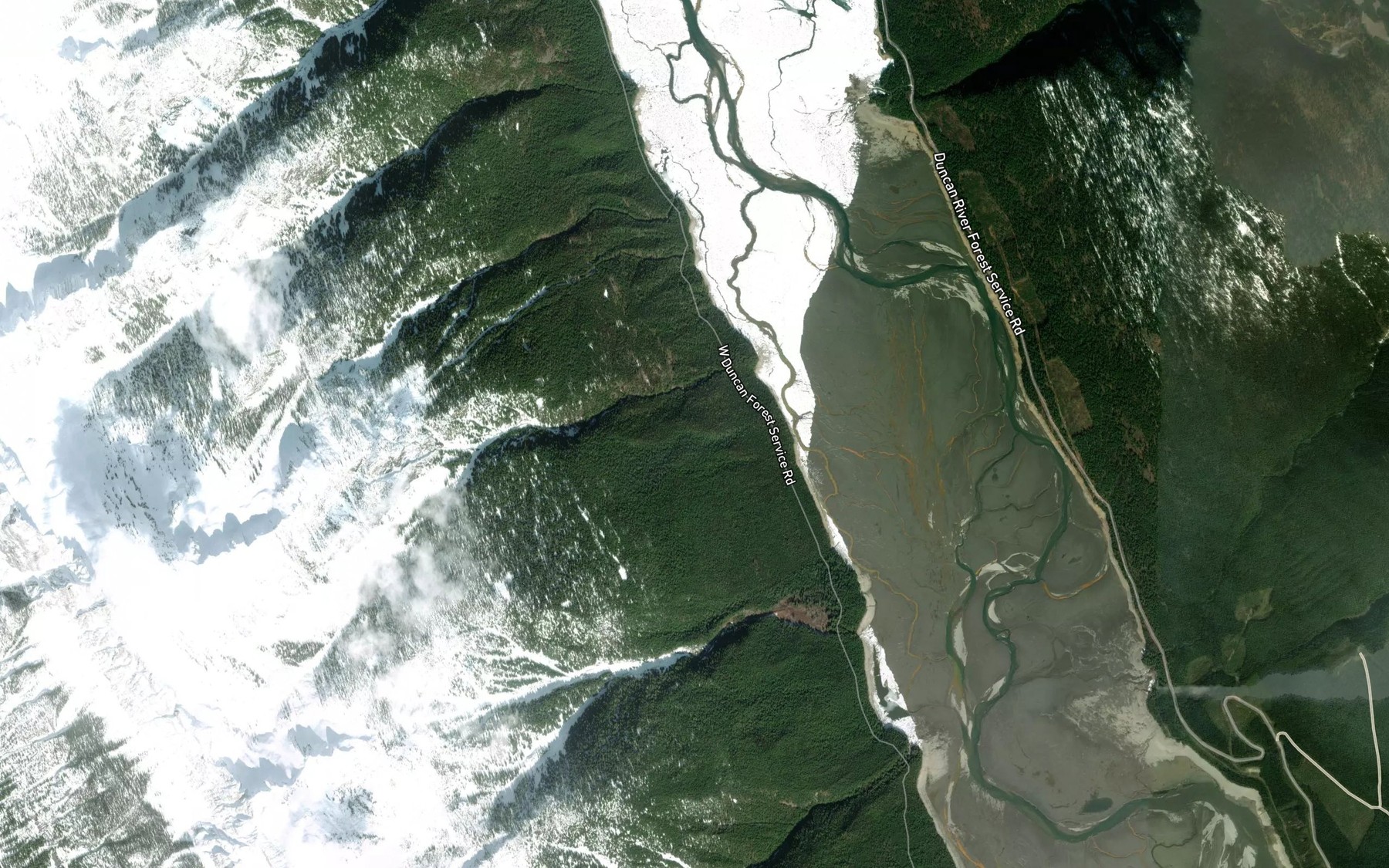 Satellite map of the Maude Creek