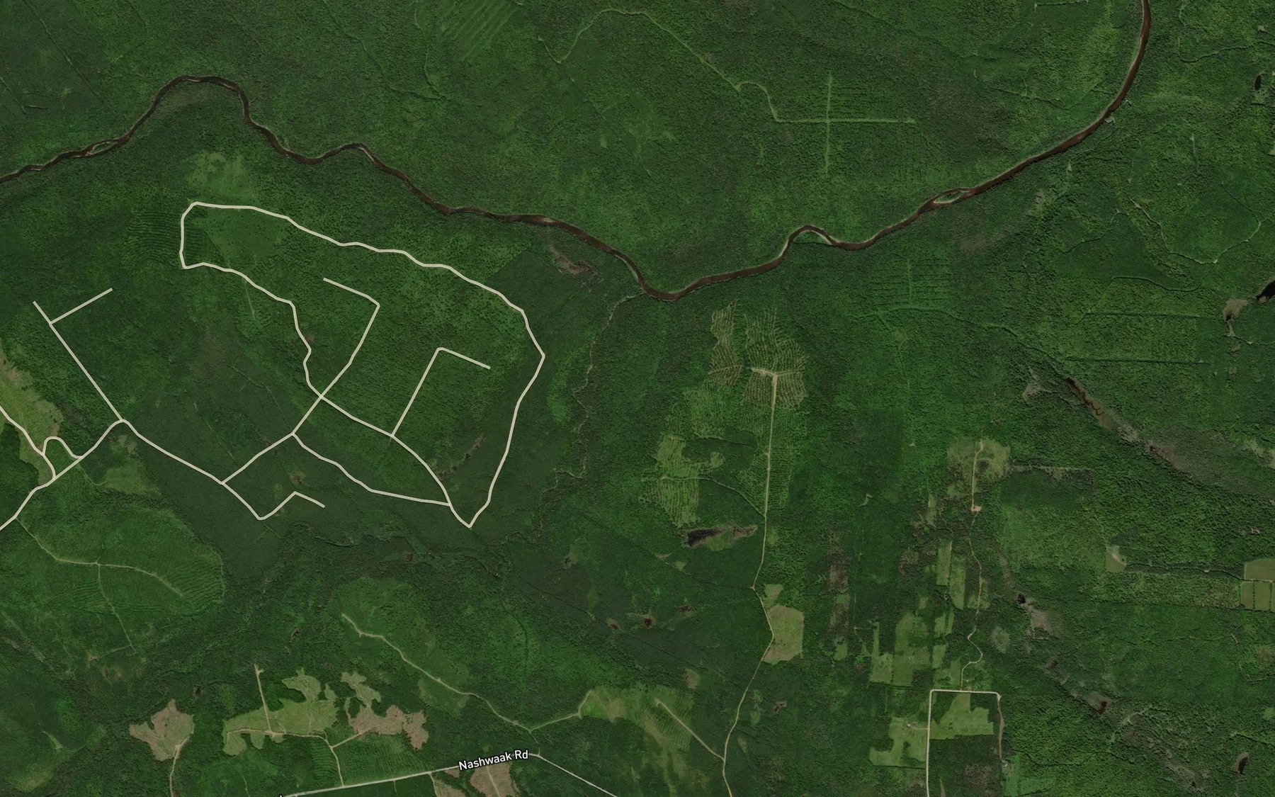 Satellite map of the Grand John Brook