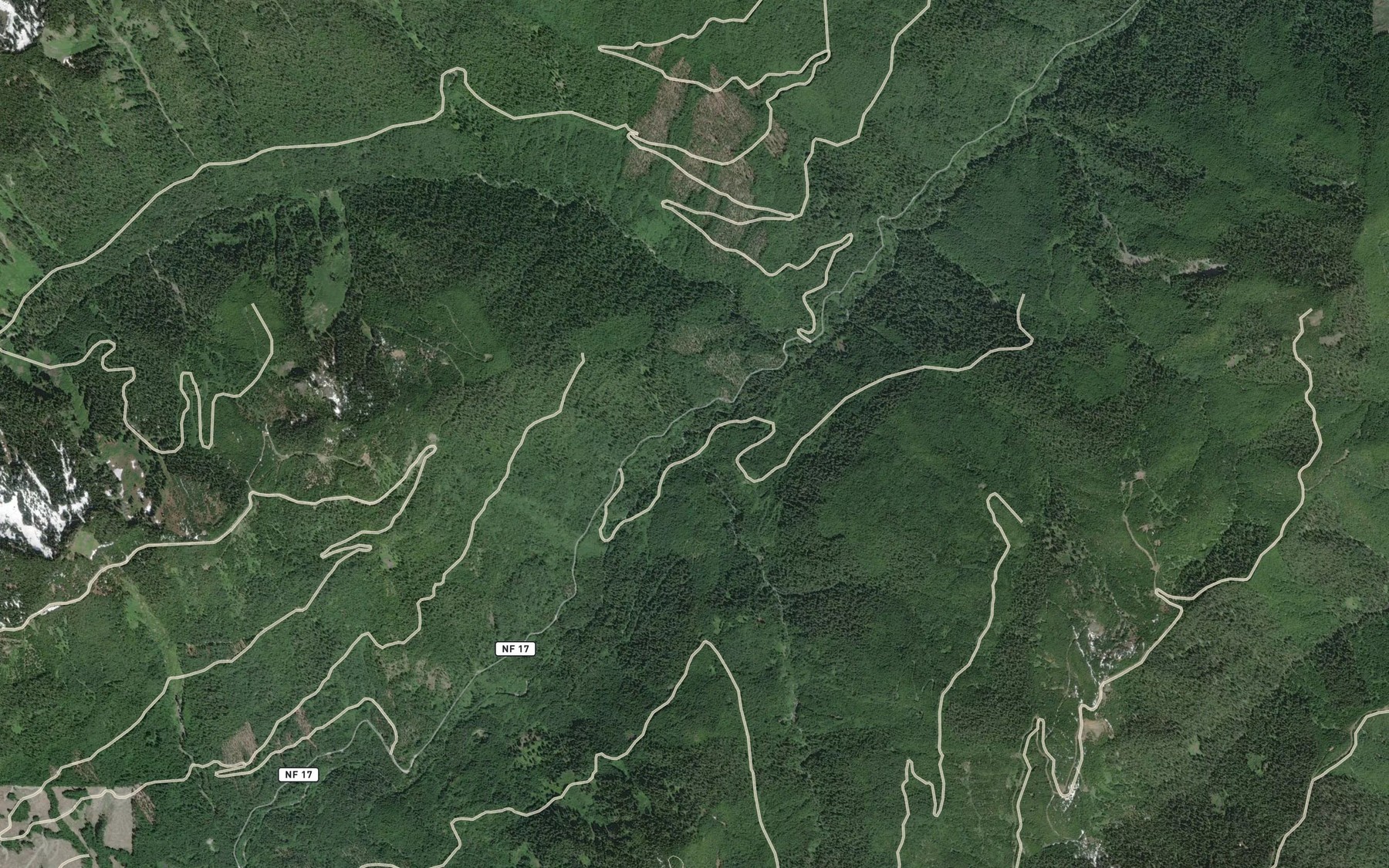 Satellite map of the Clendenen Creek