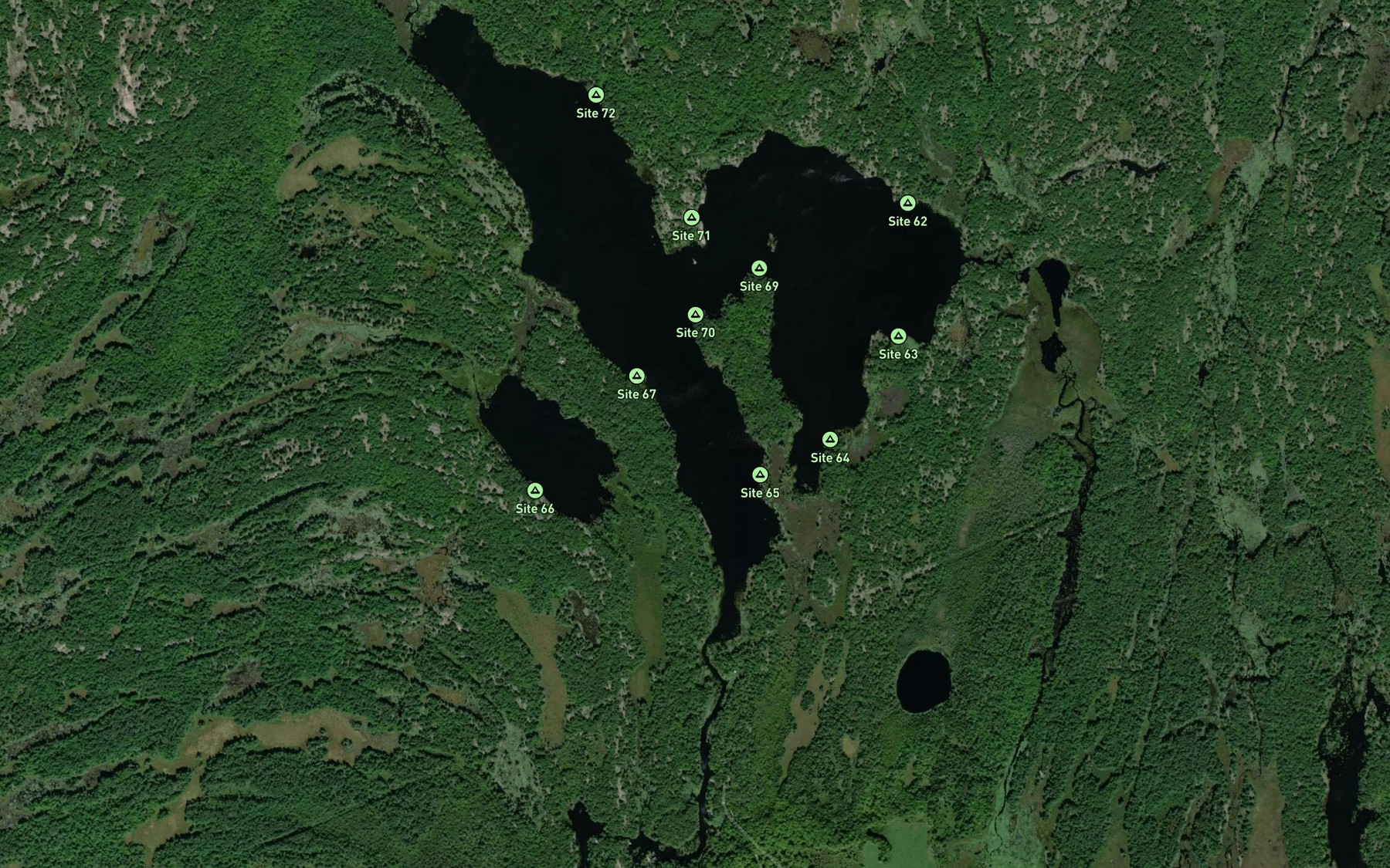 Satellite map of the Fishog Lake